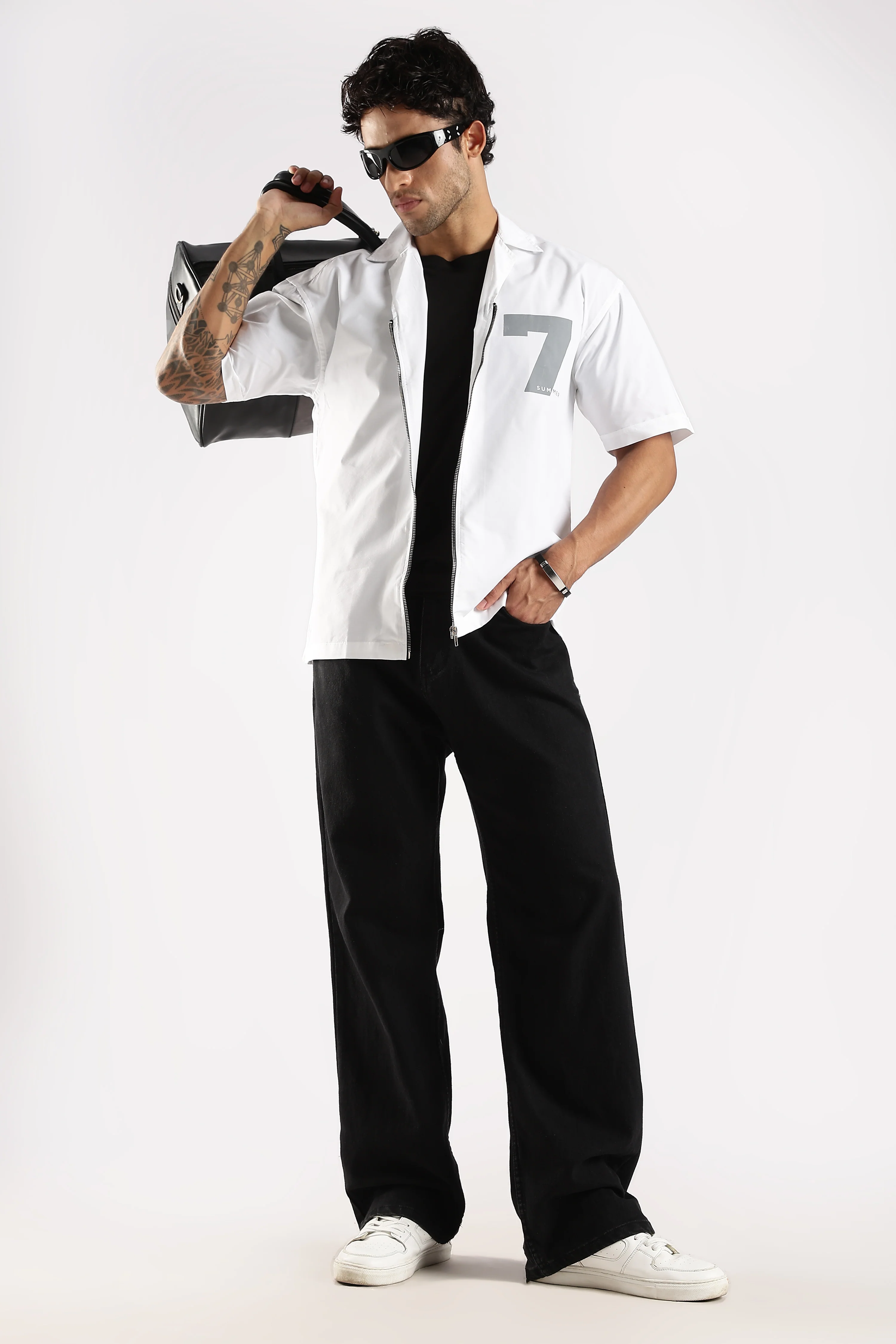 Men White Slim Fit Shirt - Image 7
