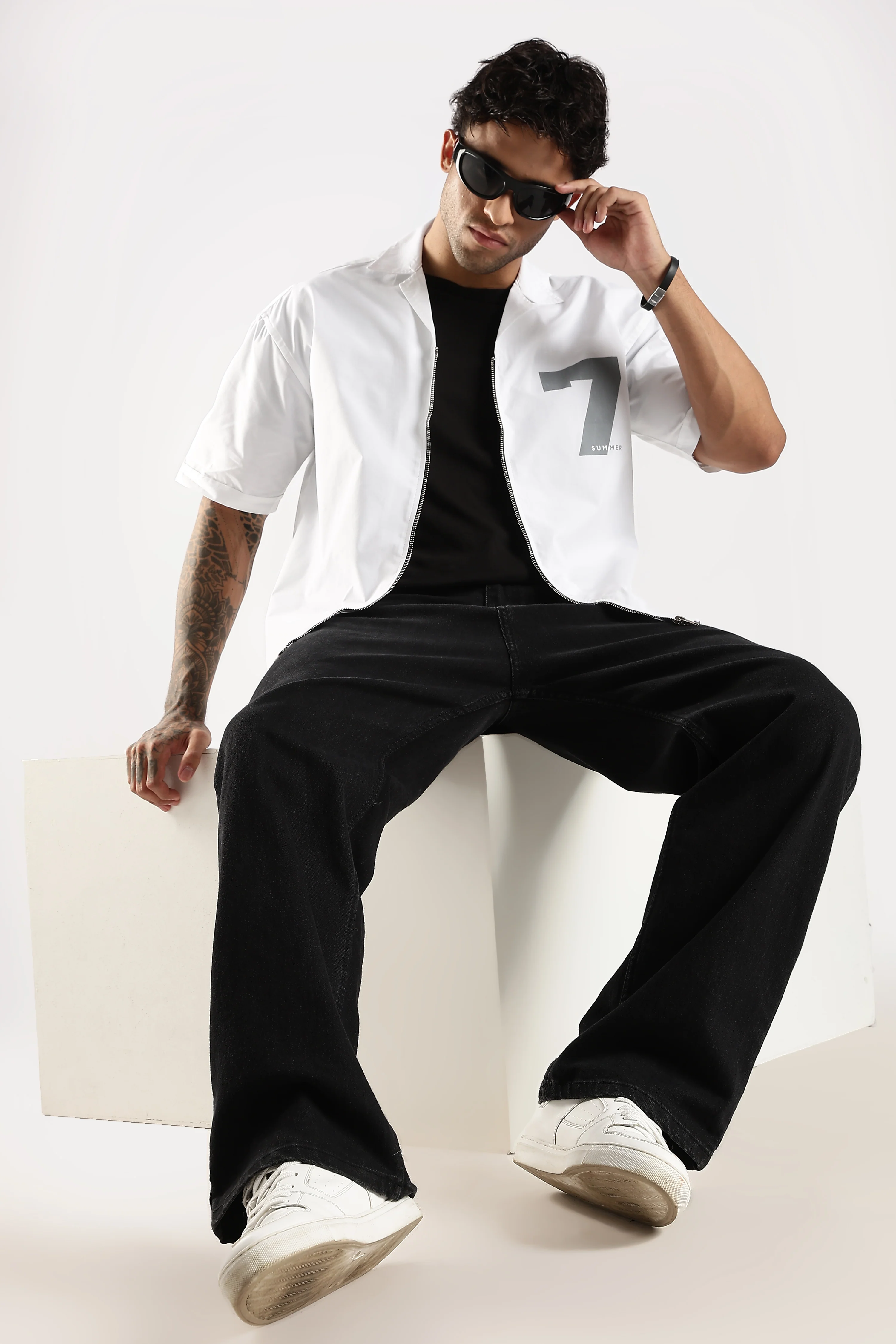 Men White Slim Fit Shirt - Image 9