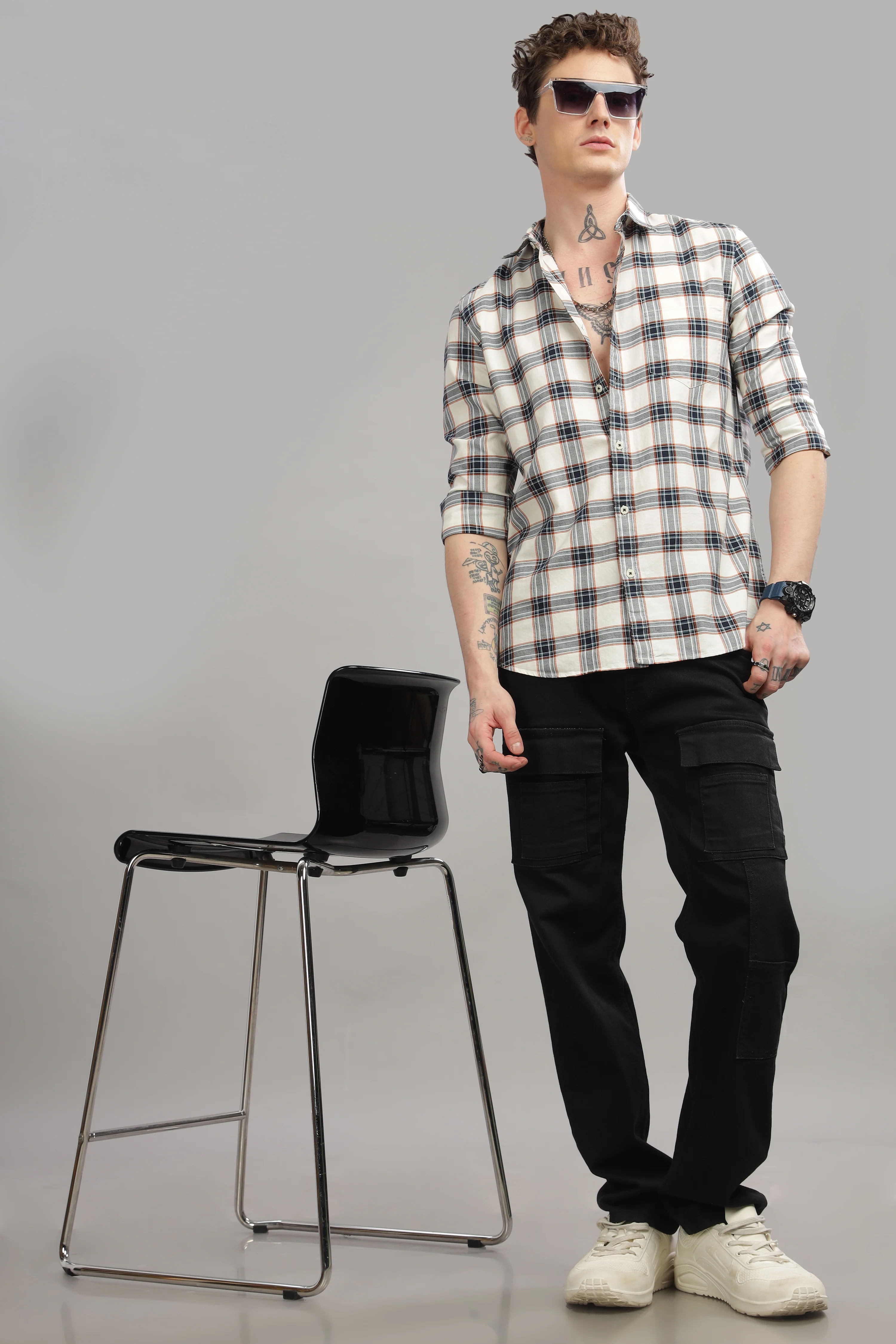 Men White Slim Fit Shirt - Image 3