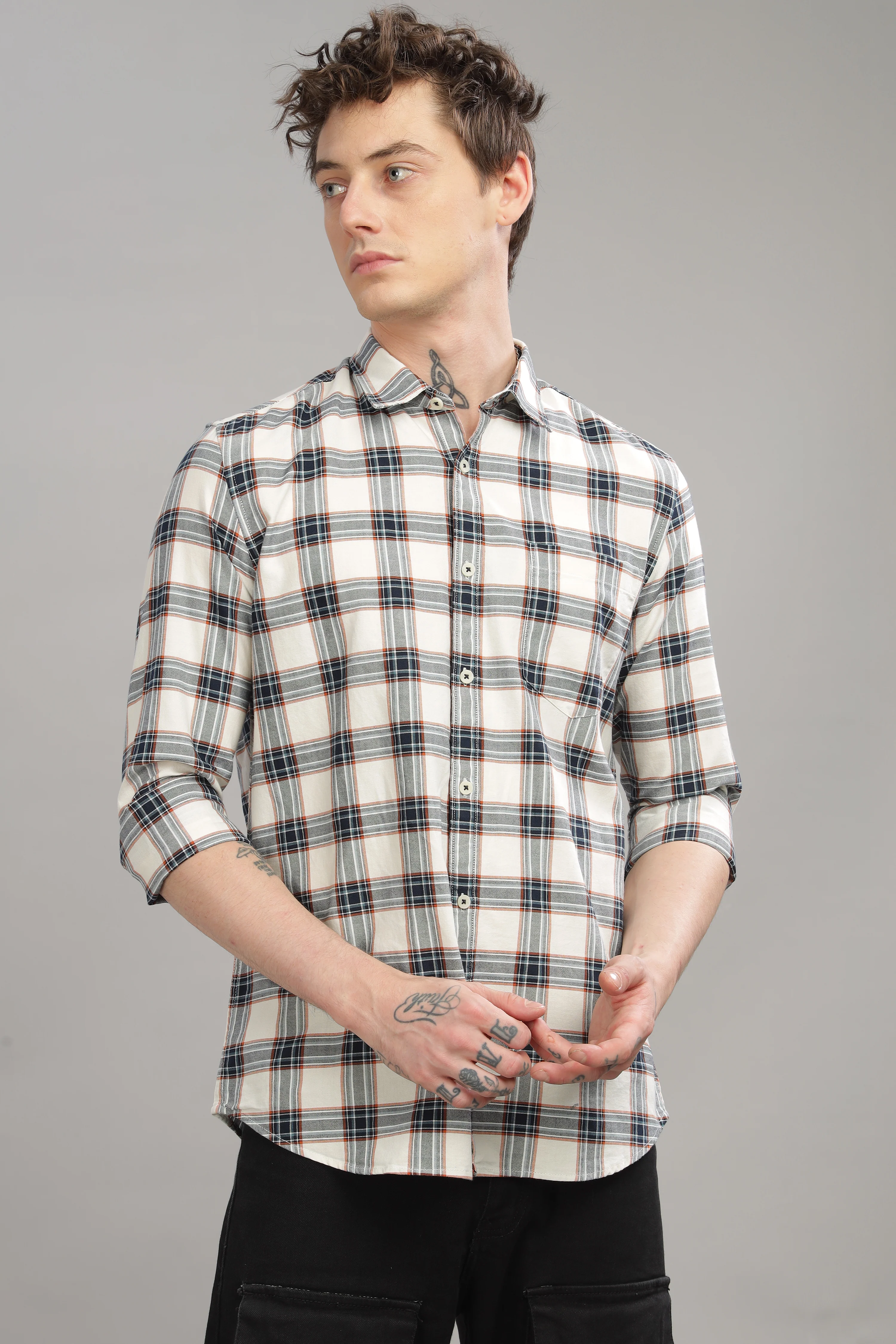 Men White Slim Fit Shirt - Image 4