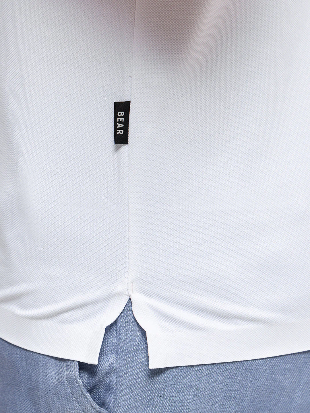 Men White Solid Regular Fit Polo T-shirt - Image 6