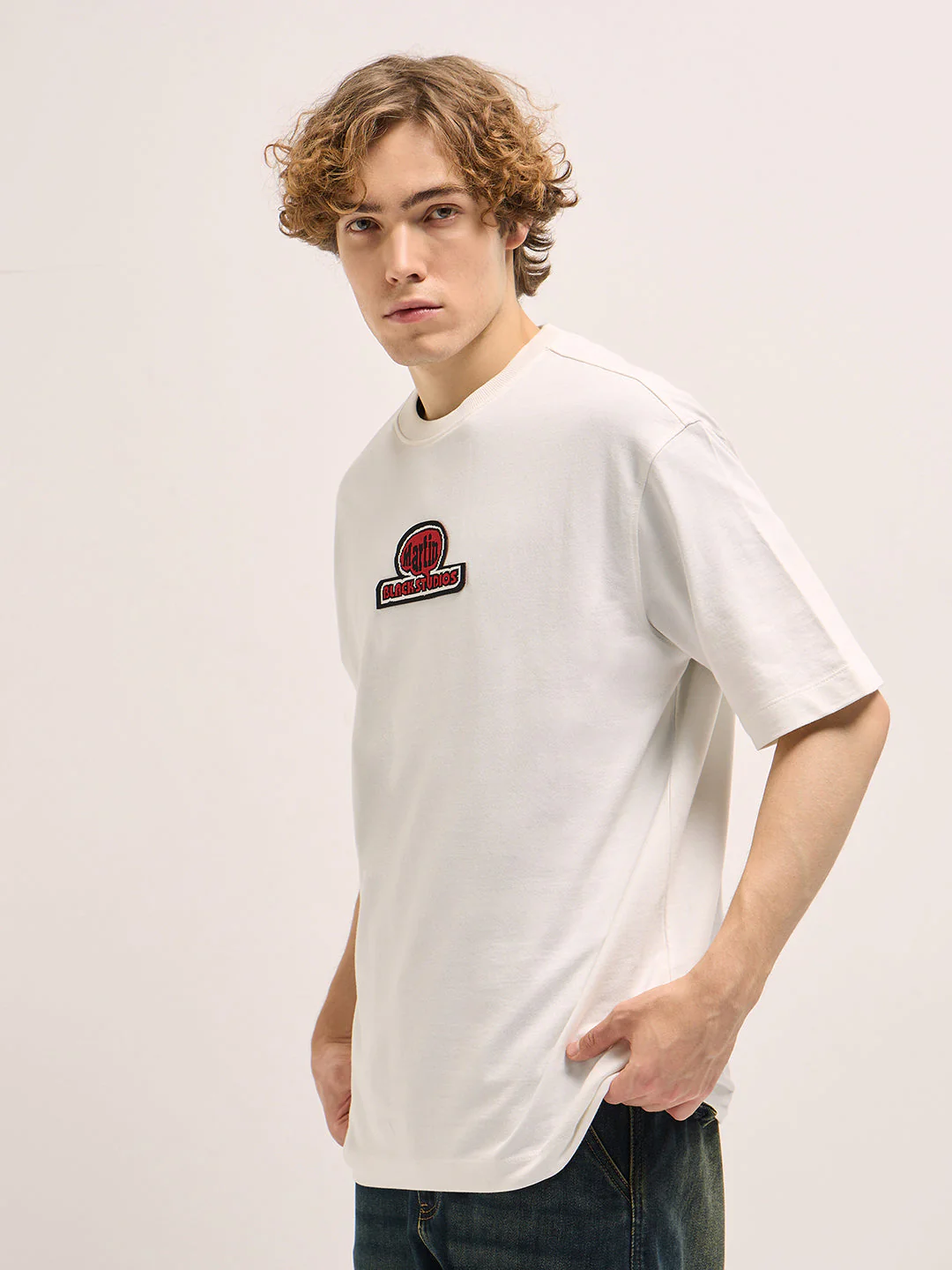 Men White Sporty Tee - Image 3