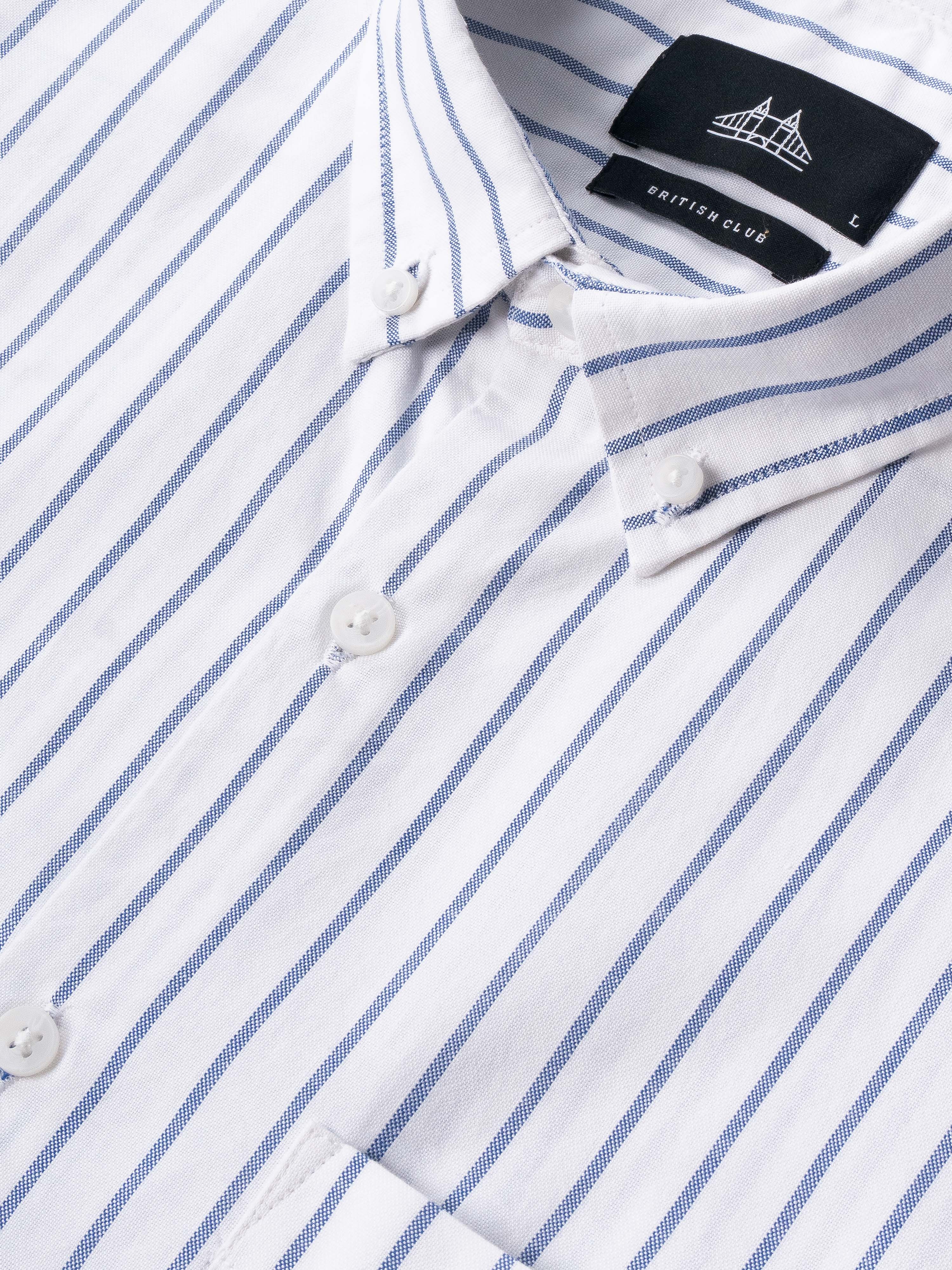 Men White Striped Shirt - Image 7