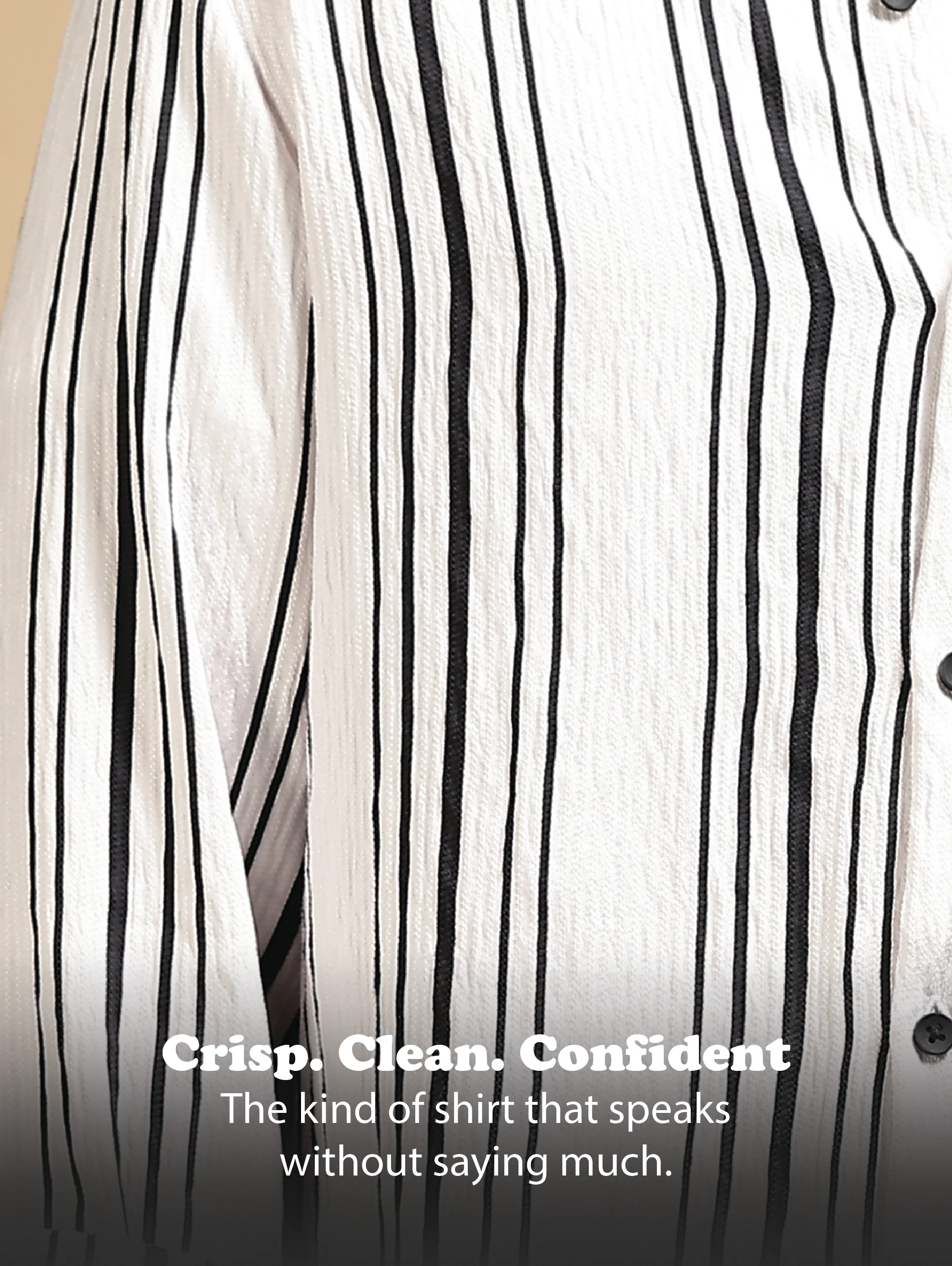 Men White Striped Shirt - Image 13