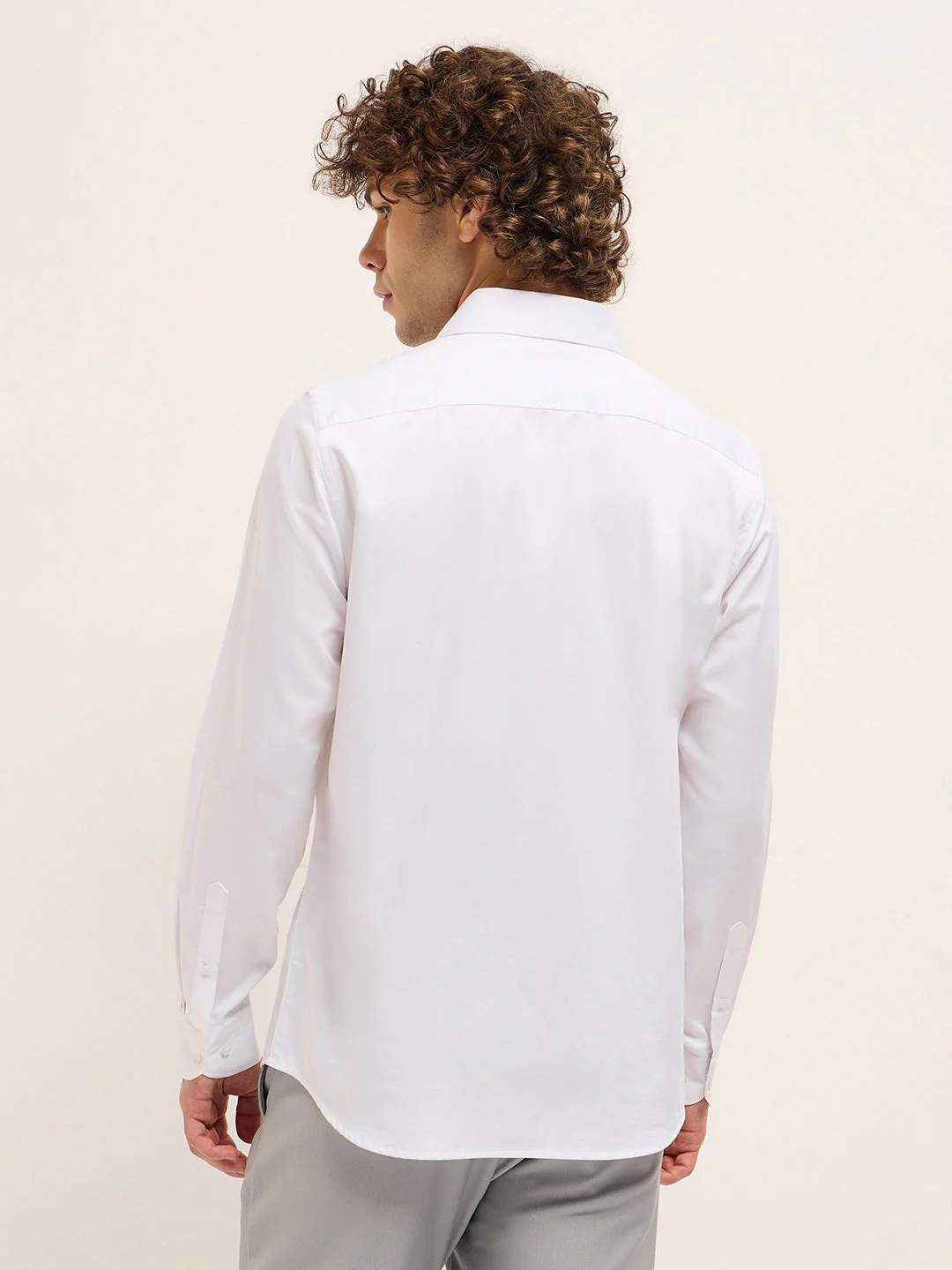 Men White Tailored Fit Solid Perfect Professional Look Formal Shirt - Image 2