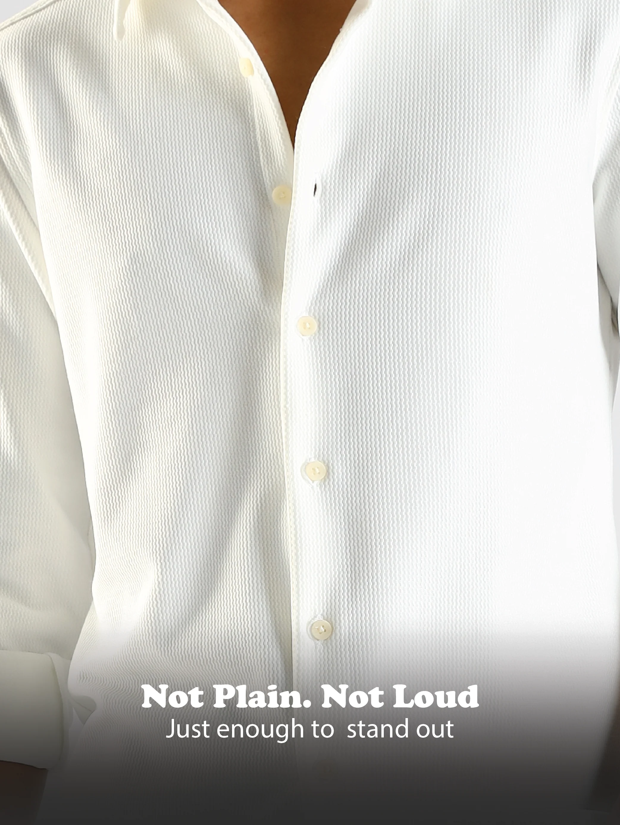 Men White Textured Spread Collar Shirt - Image 15