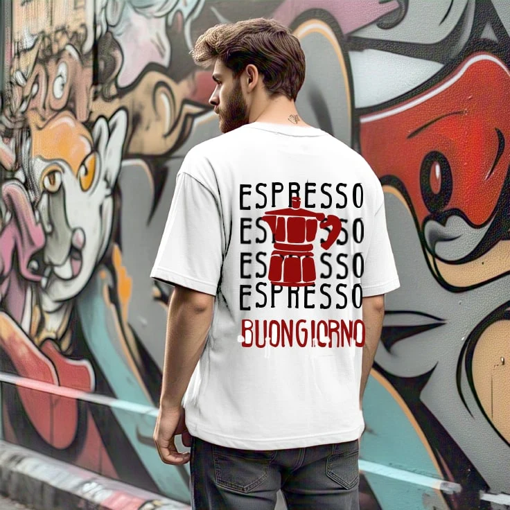 Men White Typography Oversized T-Shirt - Image 2