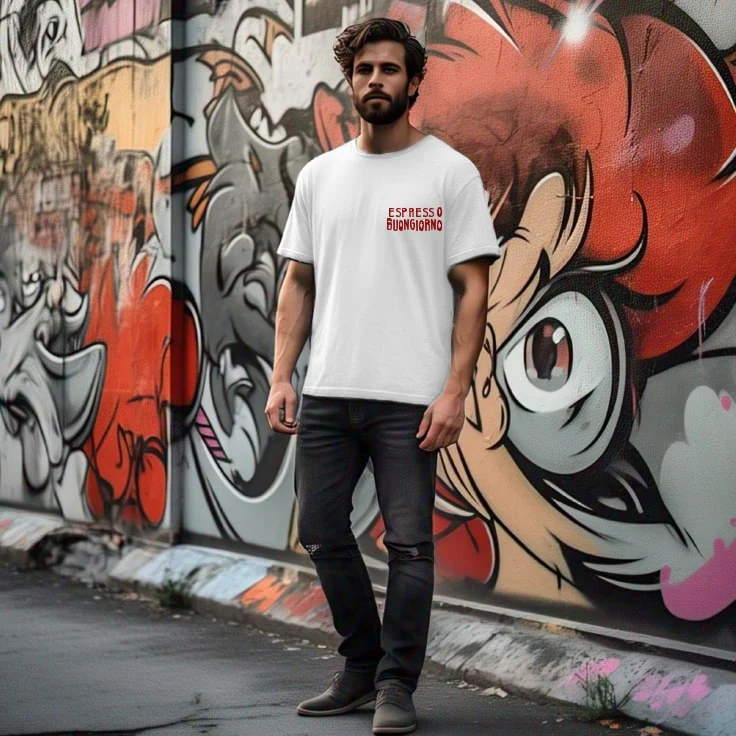 Men White Typography Oversized T-Shirt - Image 5