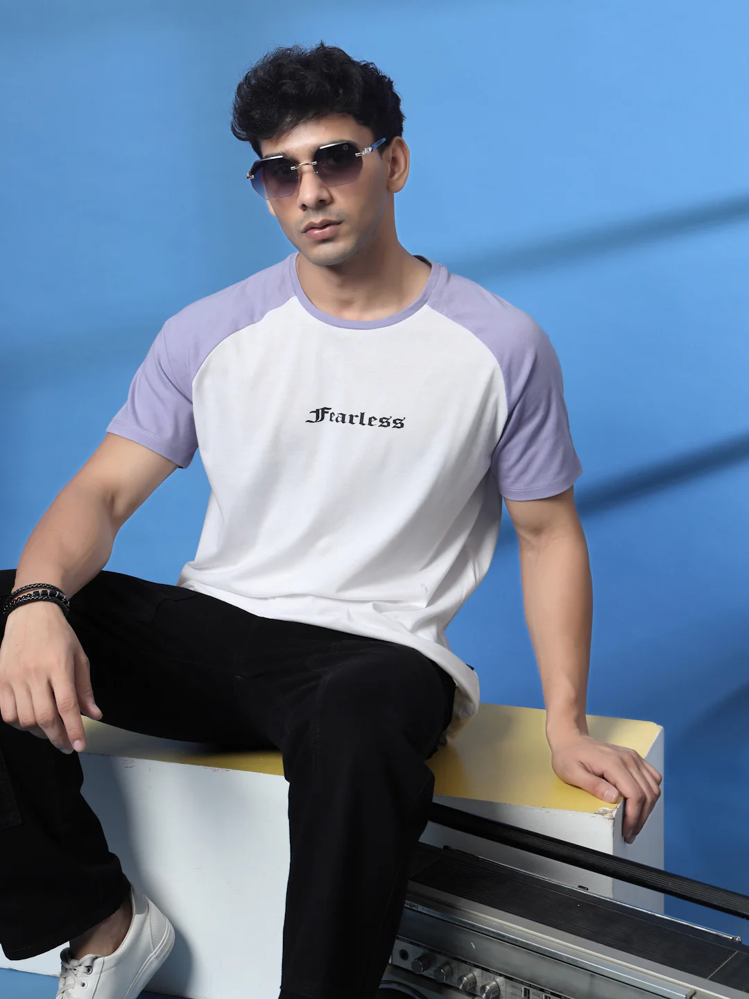 Men White Typography Oversized T-Shirt - Image 2