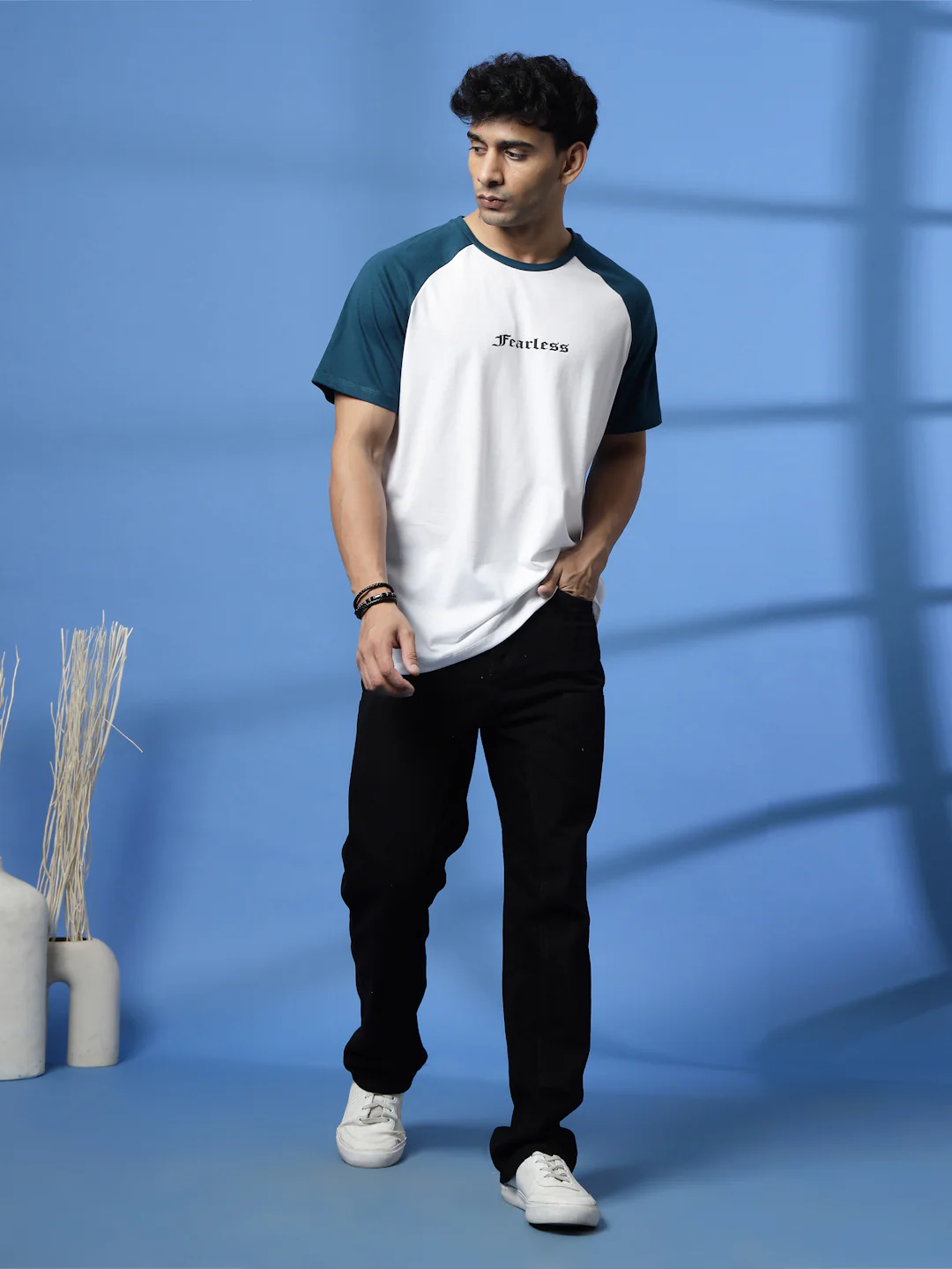 Men White Typography Oversized T-Shirt - Image 2