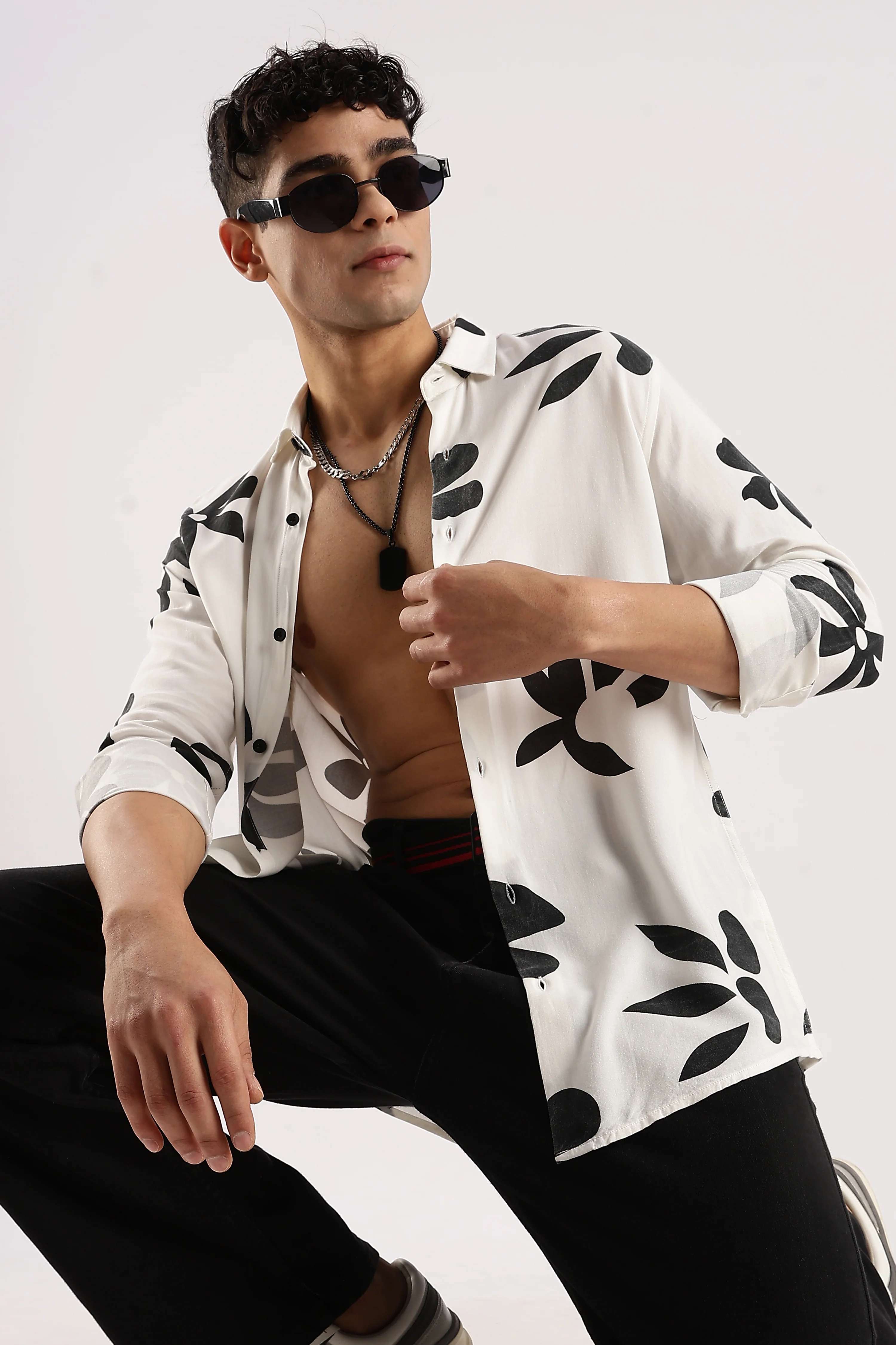 Men White Viscose Shirt - Image 7