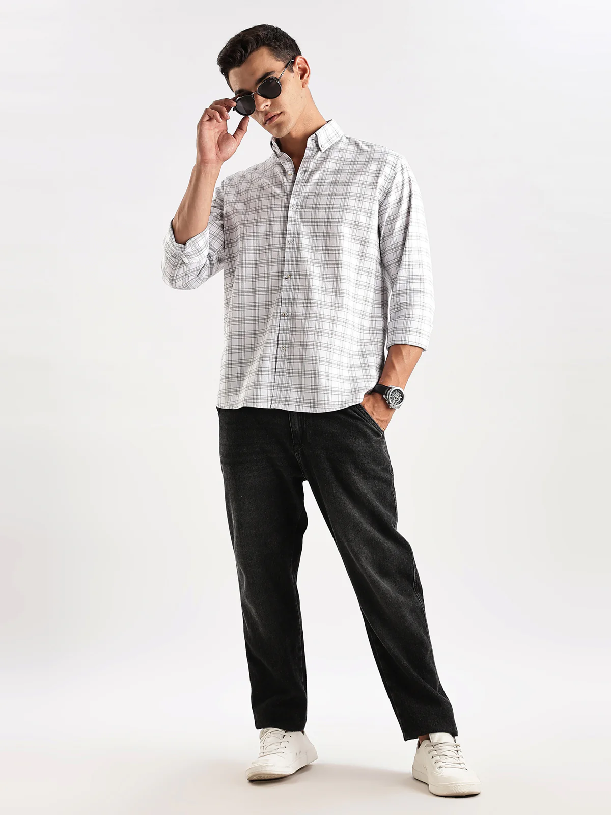 Men White Casual Shirt - Image 5