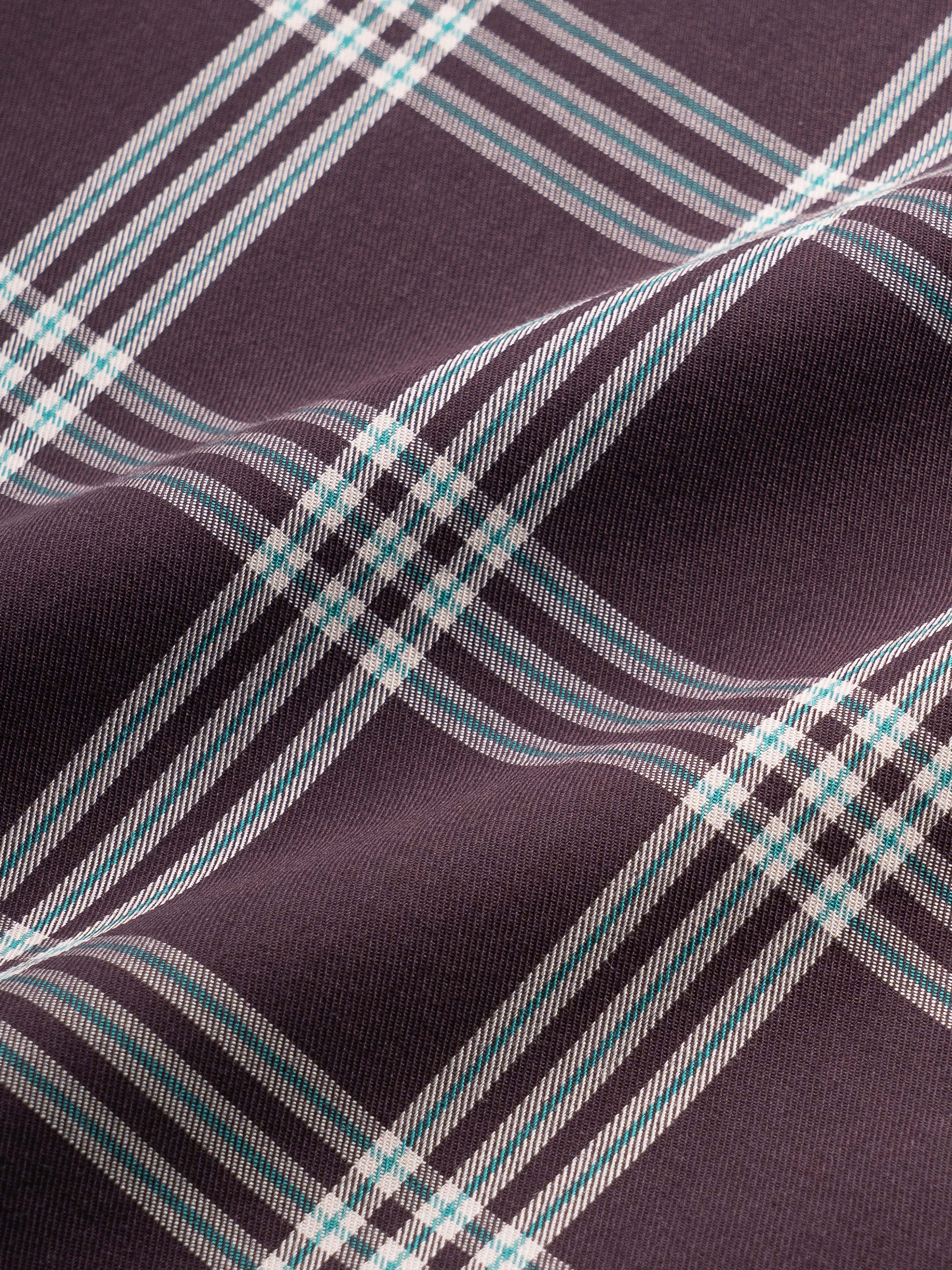 Men Wine Checked Shirt - Image 8