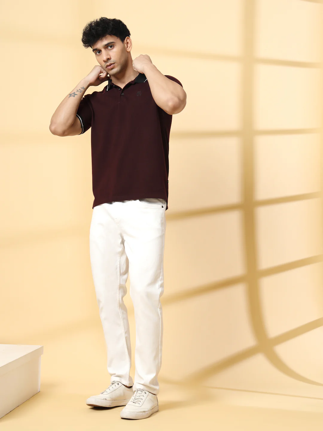 Men Wine Urban Classic Polo T-Shirt - Image 2