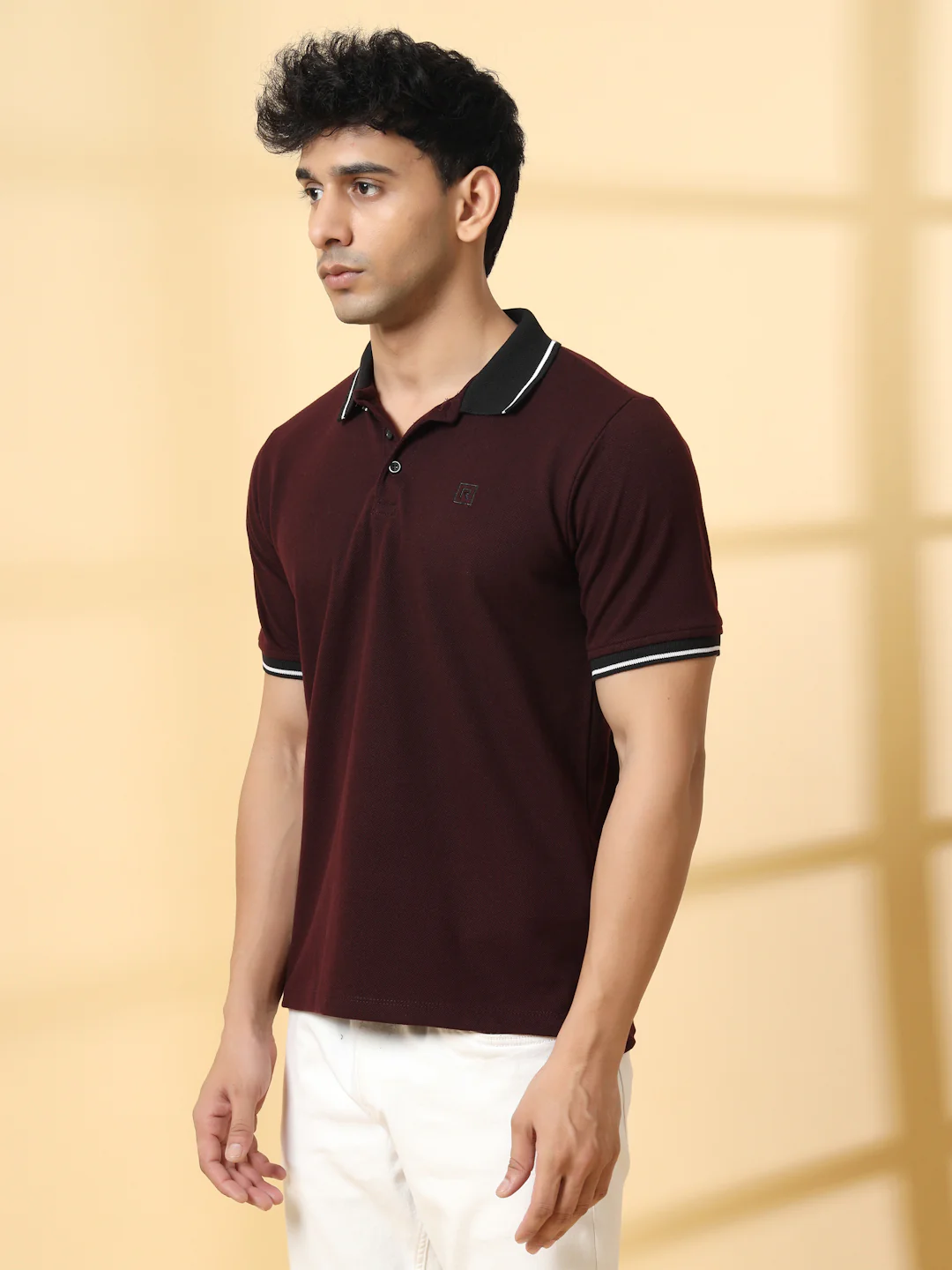 Men Wine Urban Classic Polo T-Shirt - Image 3