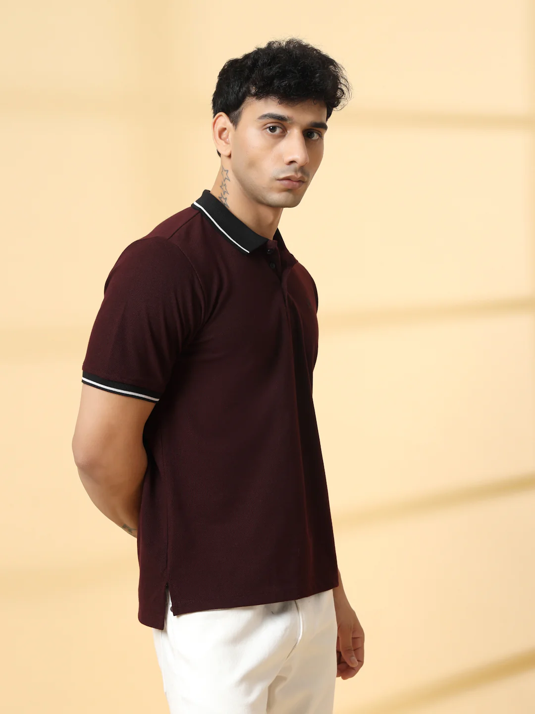Men Wine Urban Classic Polo T-Shirt - Image 4