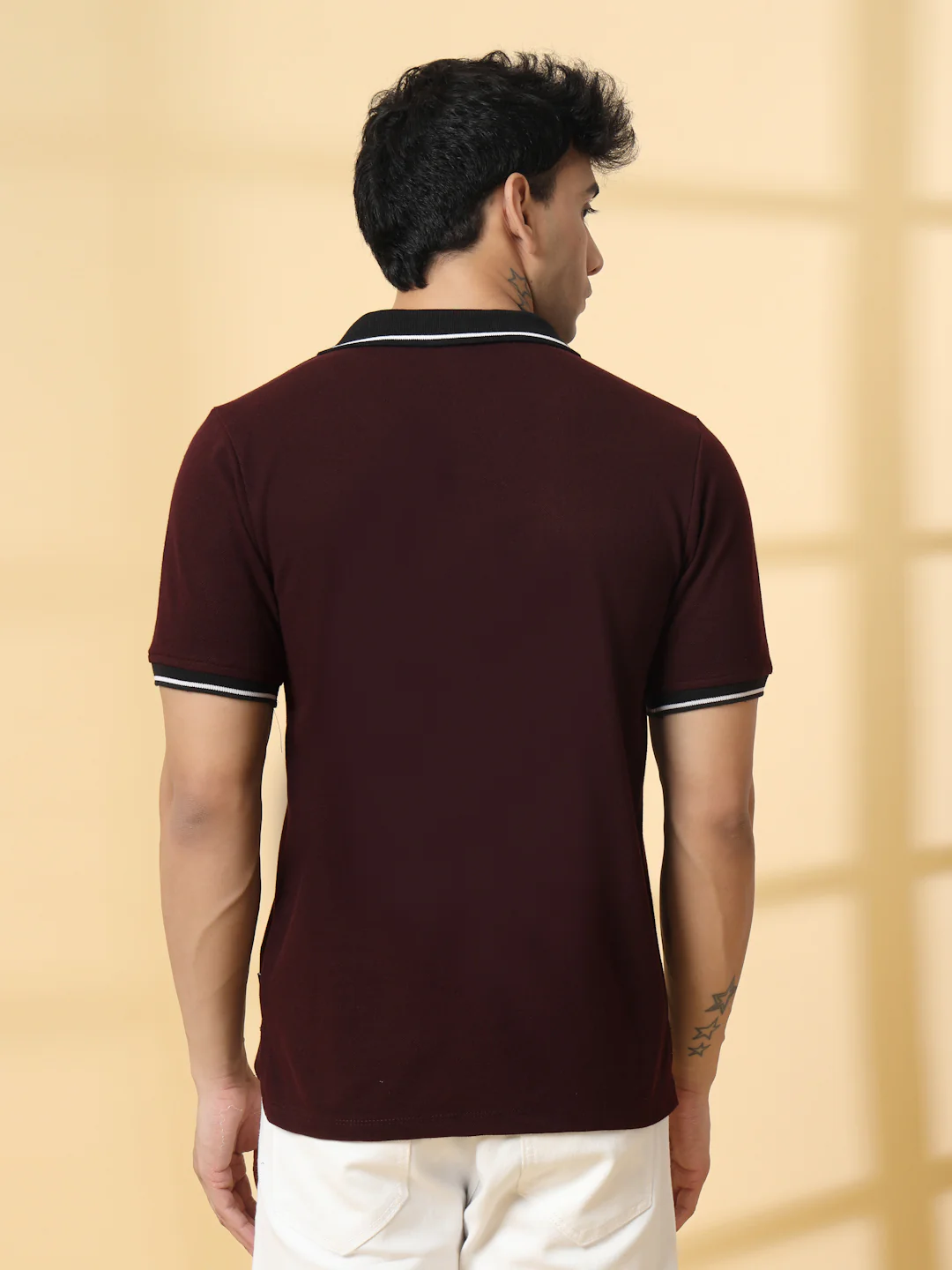 Men Wine Urban Classic Polo T-Shirt - Image 5