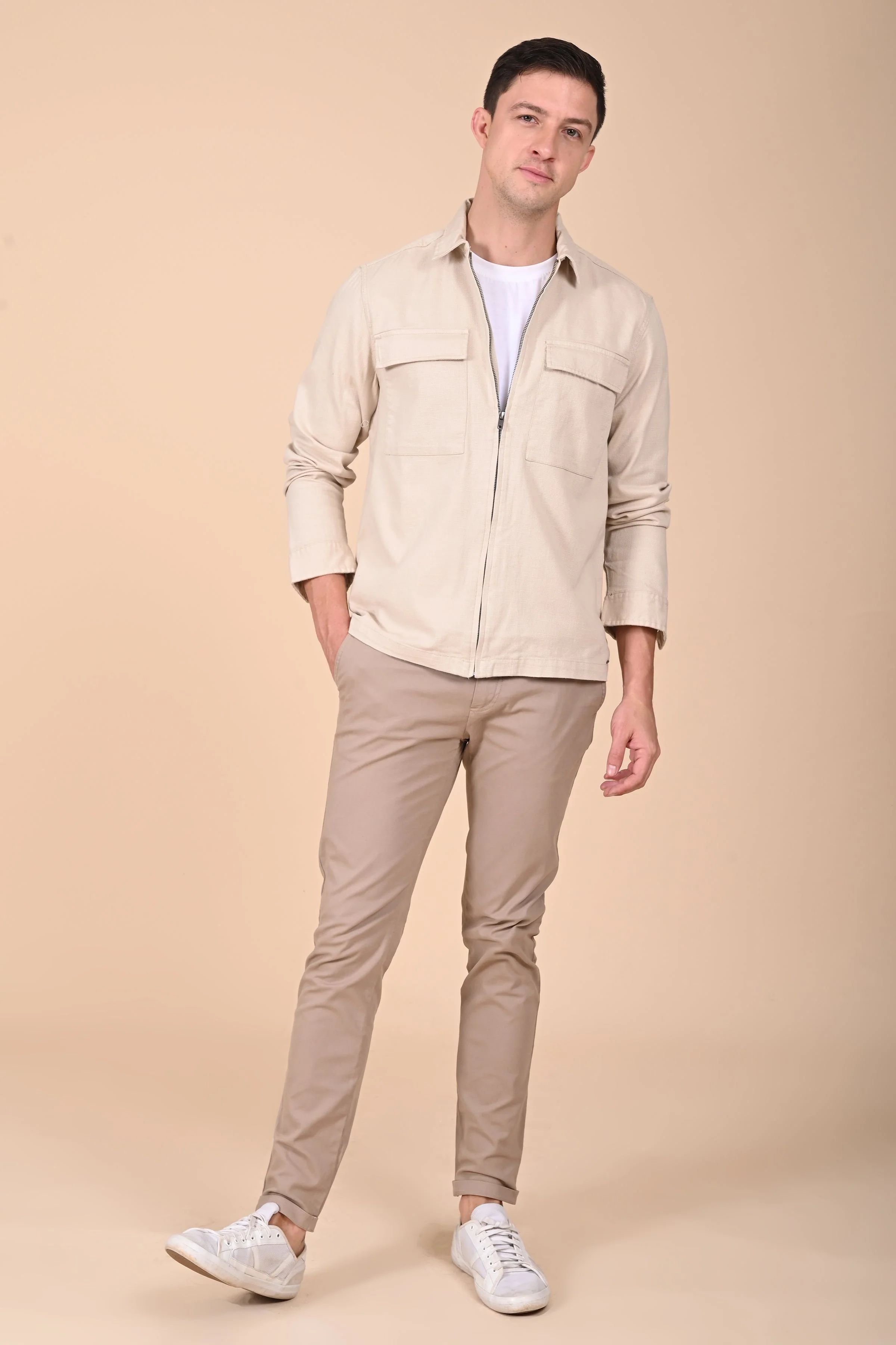 Men Winnie Zipper Jacket Beige Charm - Image 5