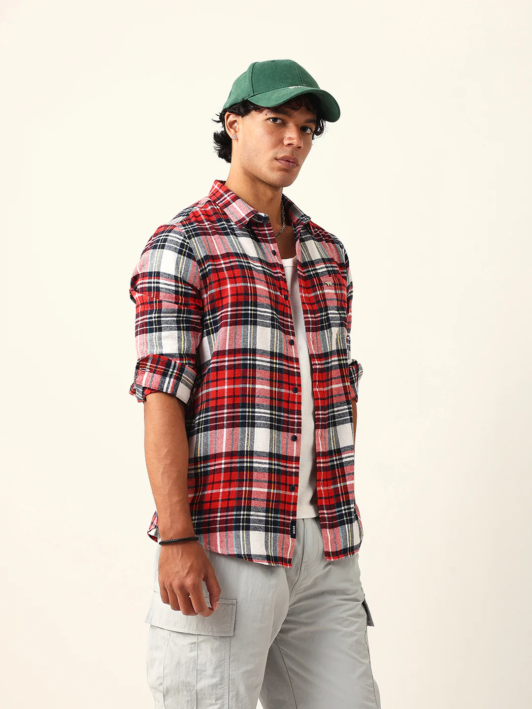 Men Woven Checked Casual Shirt - Image 3