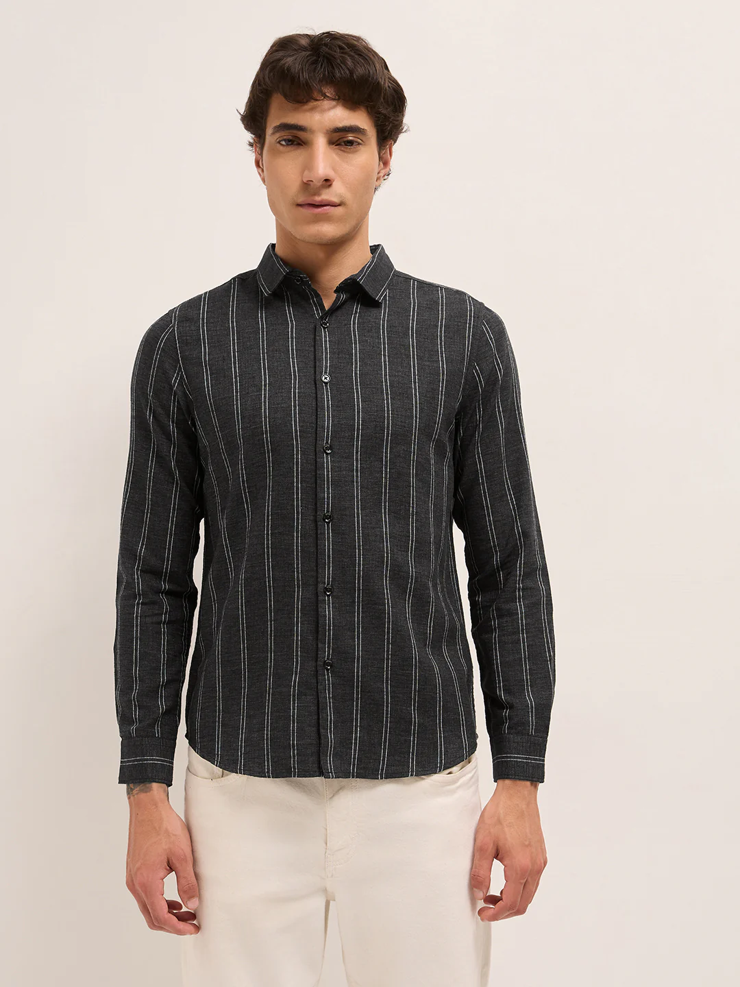 Men Woven Striped Casual Shirt - Image 7
