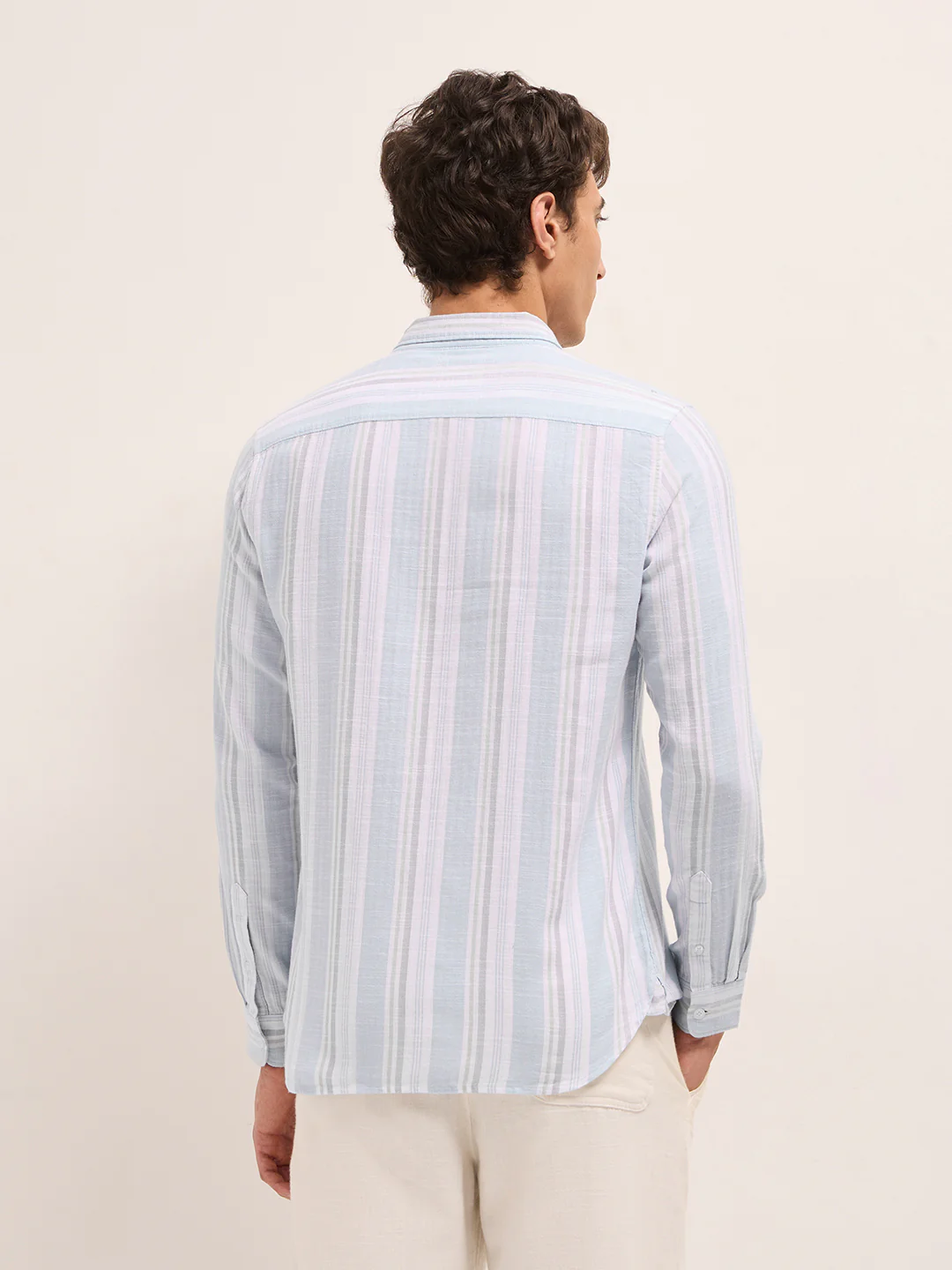 Men Woven Striped Casual Shirt - Image 2