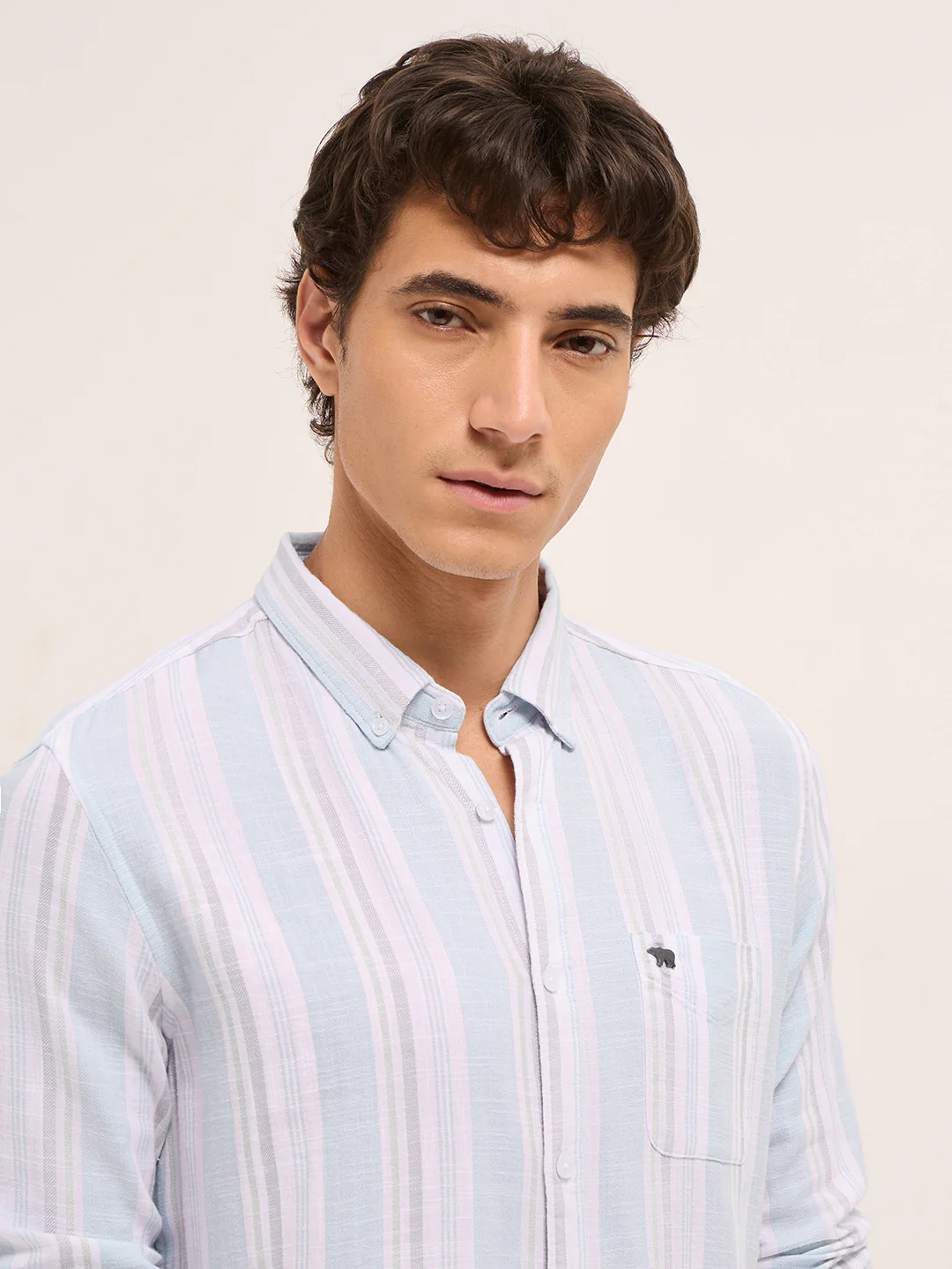 Men Woven Striped Casual Shirt - Image 5