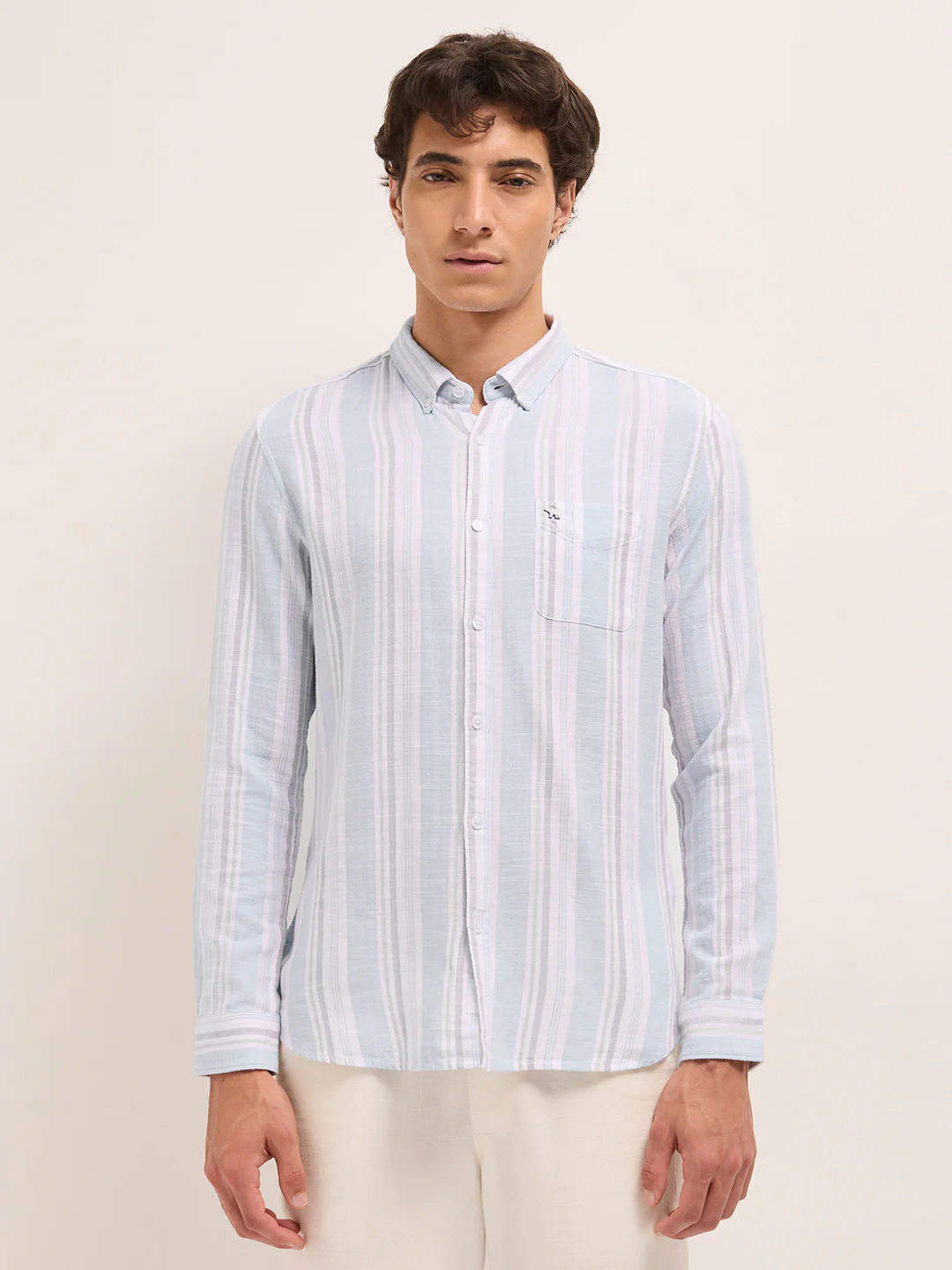 Men Woven Striped Casual Shirt - Image 6