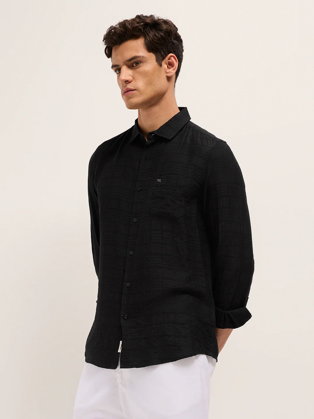 Men Woven Striped Casual Shirt - Image 3
