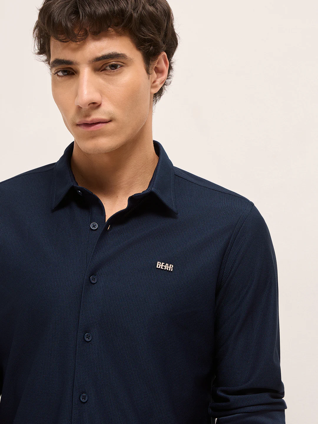 Men Woven Textured Casual Shirt - Image 5