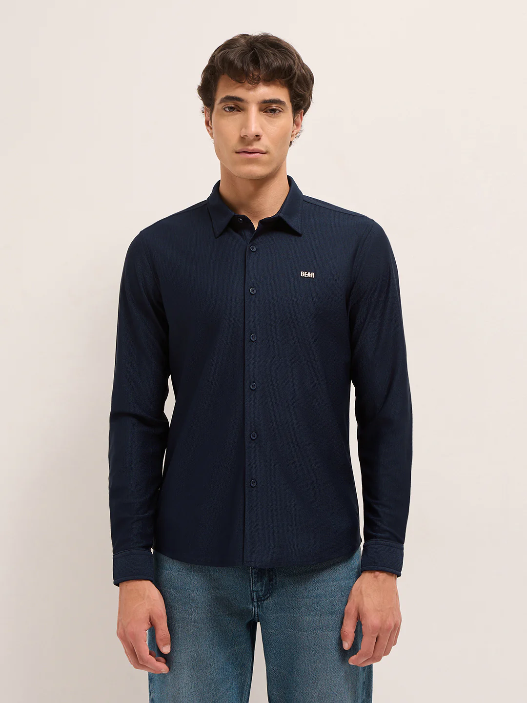 Men Woven Textured Casual Shirt - Image 6