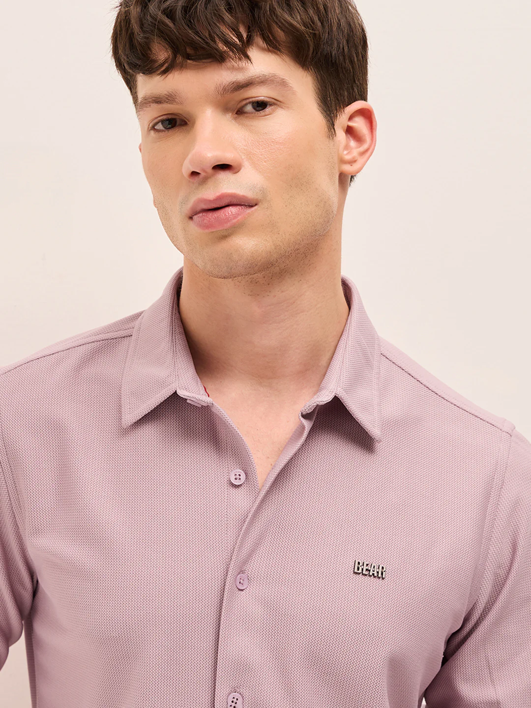 Men Woven Textured Casual Shirt - Image 5