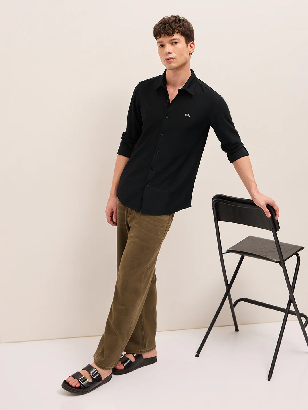 Men Woven Textured Casual Shirt - Image 4