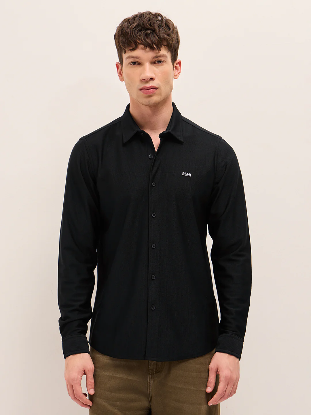 Men Woven Textured Casual Shirt - Image 6