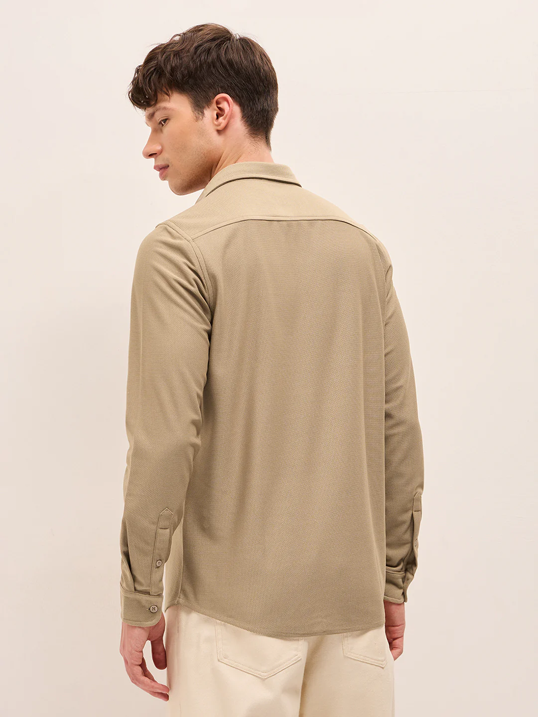 Men Woven Textured Casual Shirt - Image 2