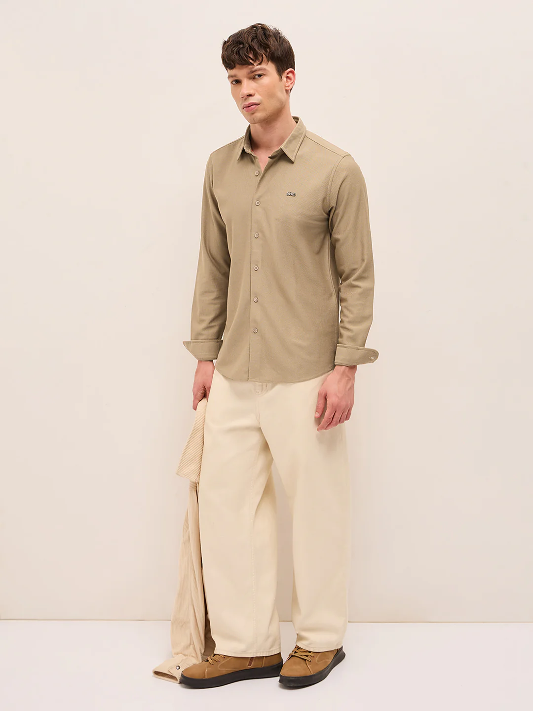 Men Woven Textured Casual Shirt - Image 4