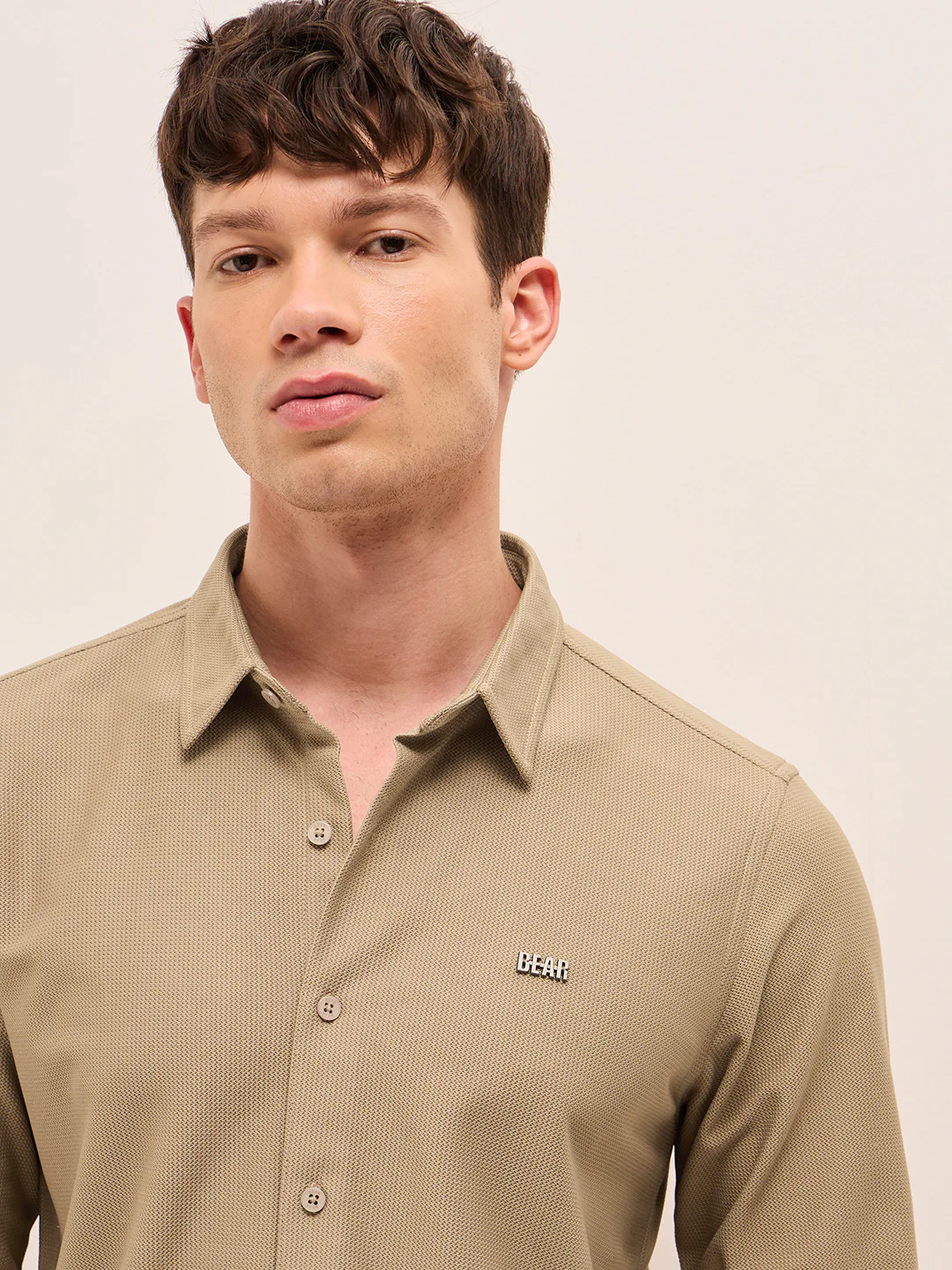 Men Woven Textured Casual Shirt - Image 5