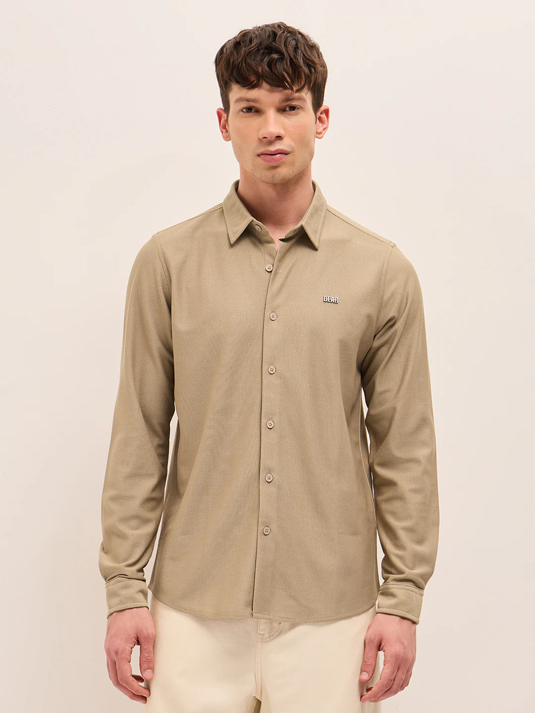 Men Woven Textured Casual Shirt - Image 6