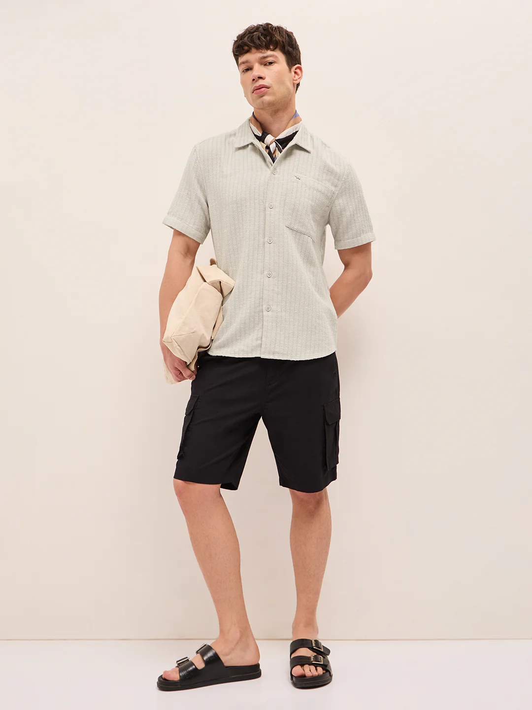Men Woven Textured Casual Shirt - Image 4