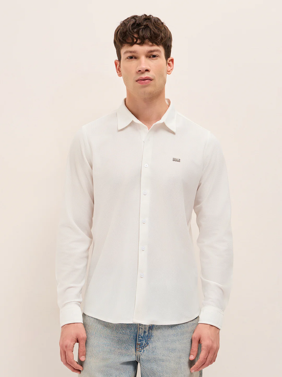 Men Woven Textured Casual Shirt - Image 6