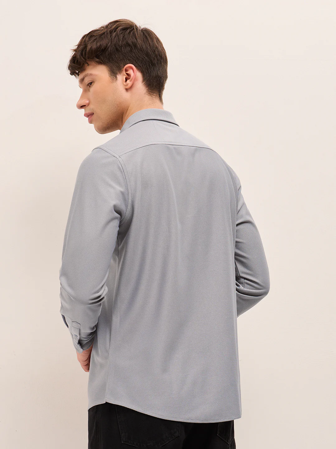 Men Woven Textured Casual Shirt - Image 2
