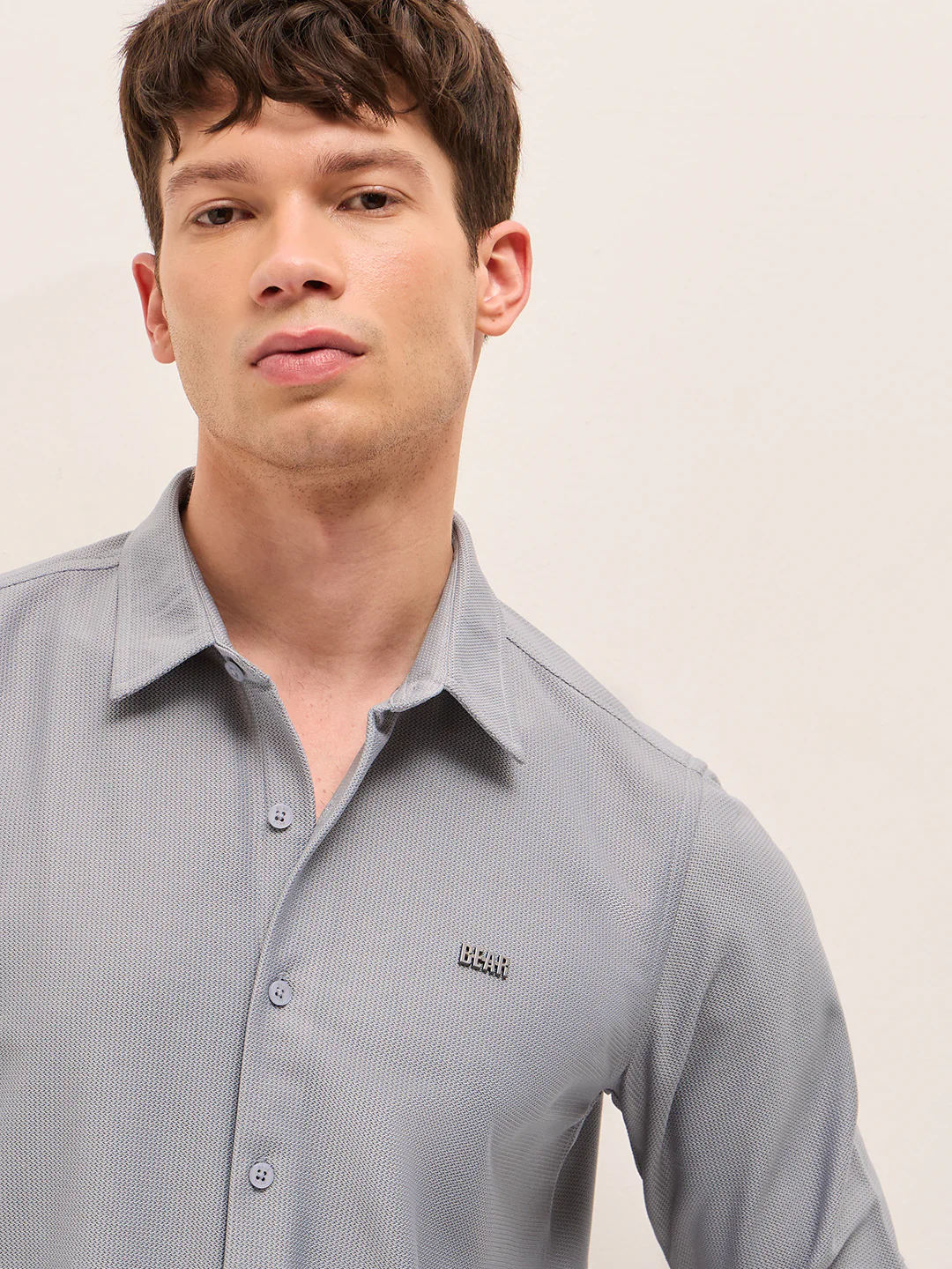Men Woven Textured Casual Shirt - Image 5