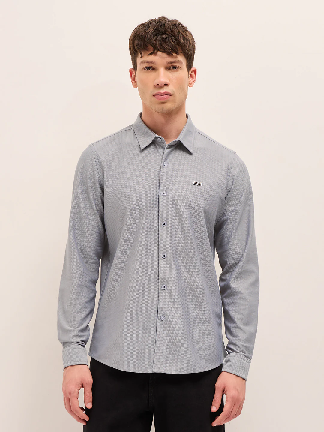 Men Woven Textured Casual Shirt - Image 6