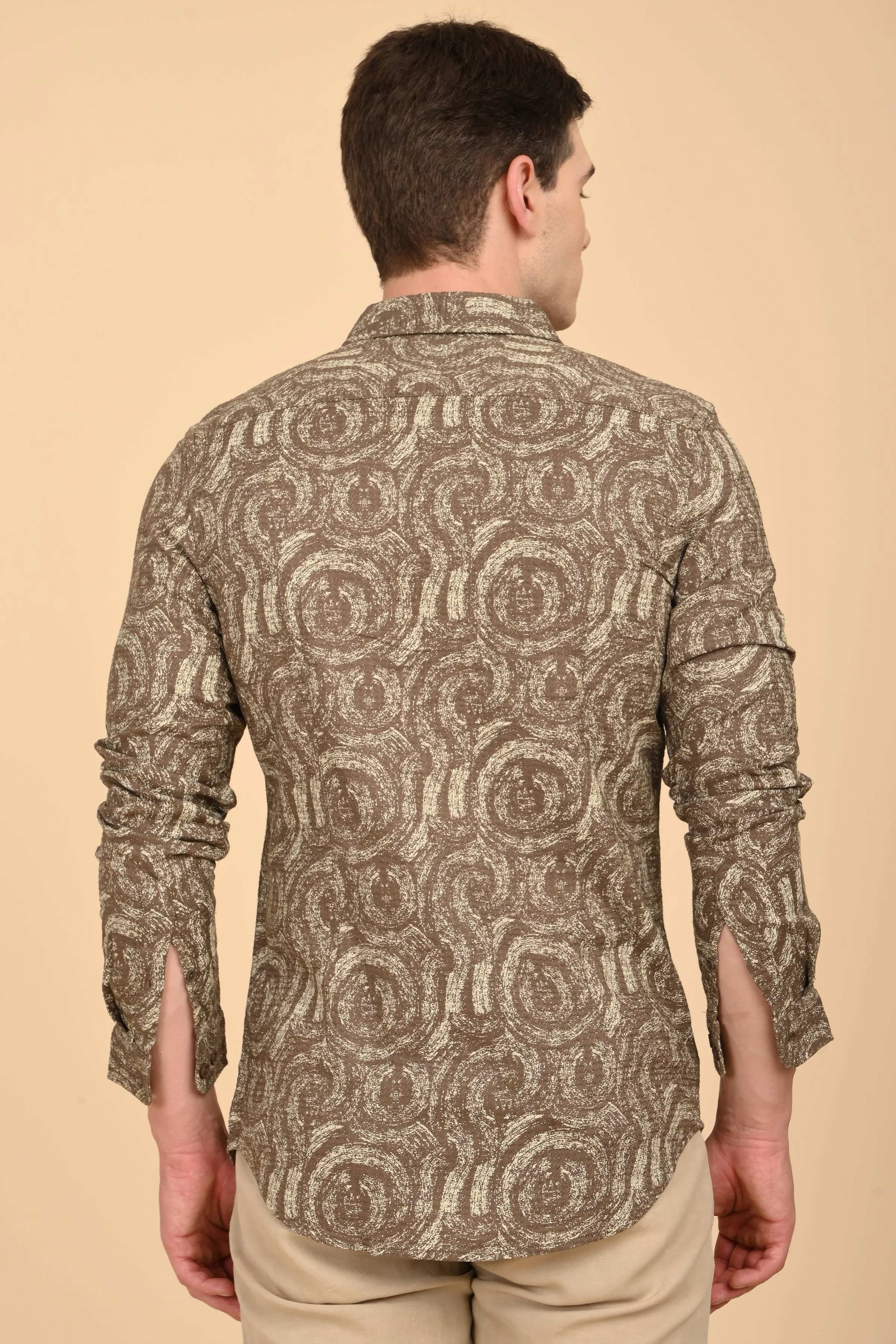 Men Yancy Dobby Printed Shirt Olive - Image 7