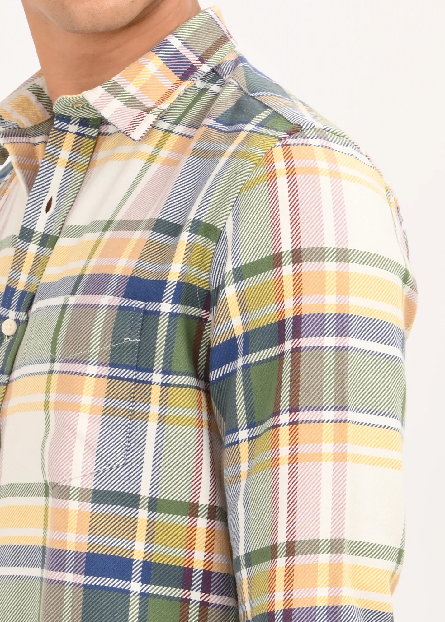 Men Yellow Classic Checked Shirt - Image 3