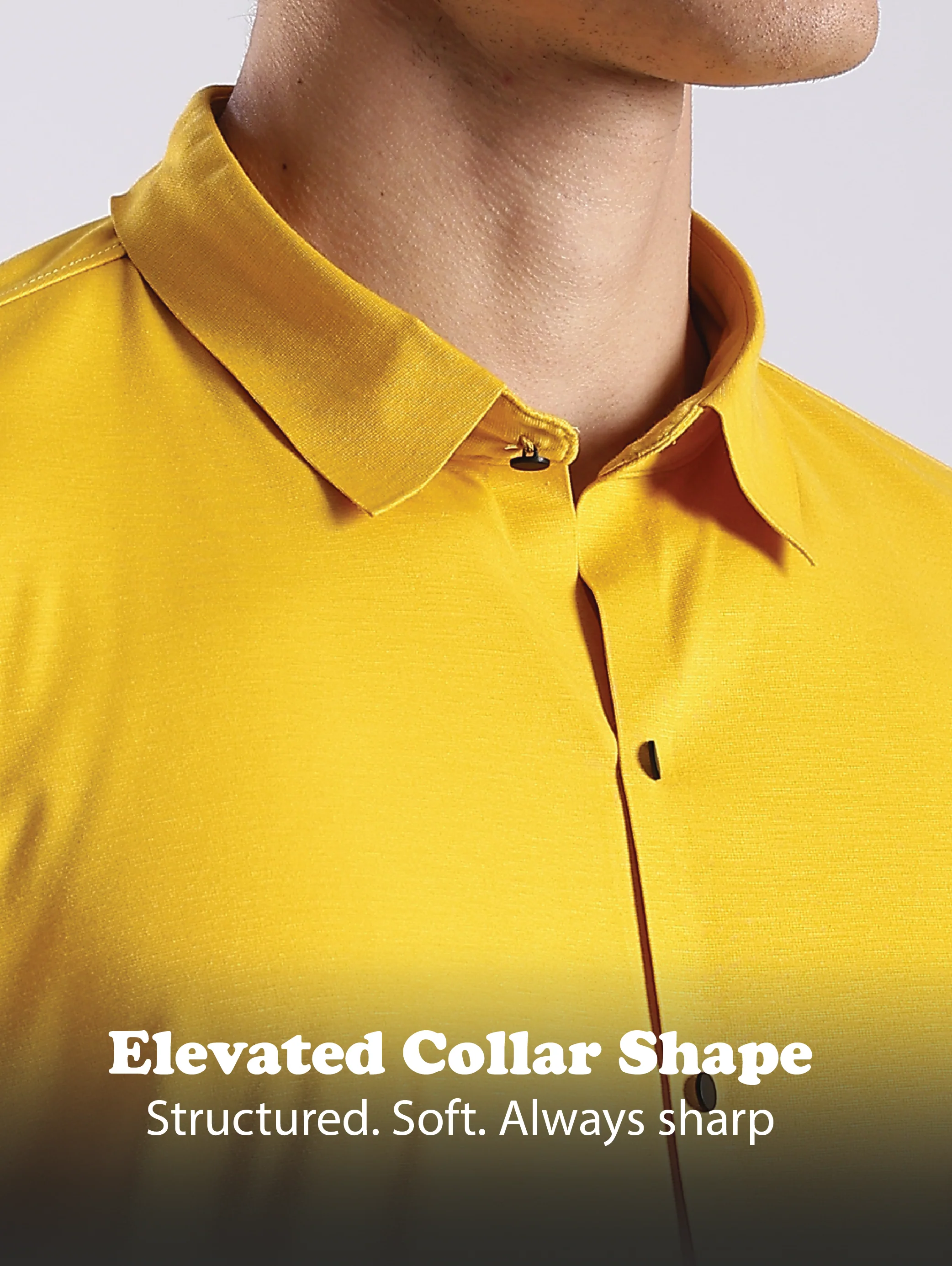 Men Yellow Knitted Slim Fit Shirt - Image 13