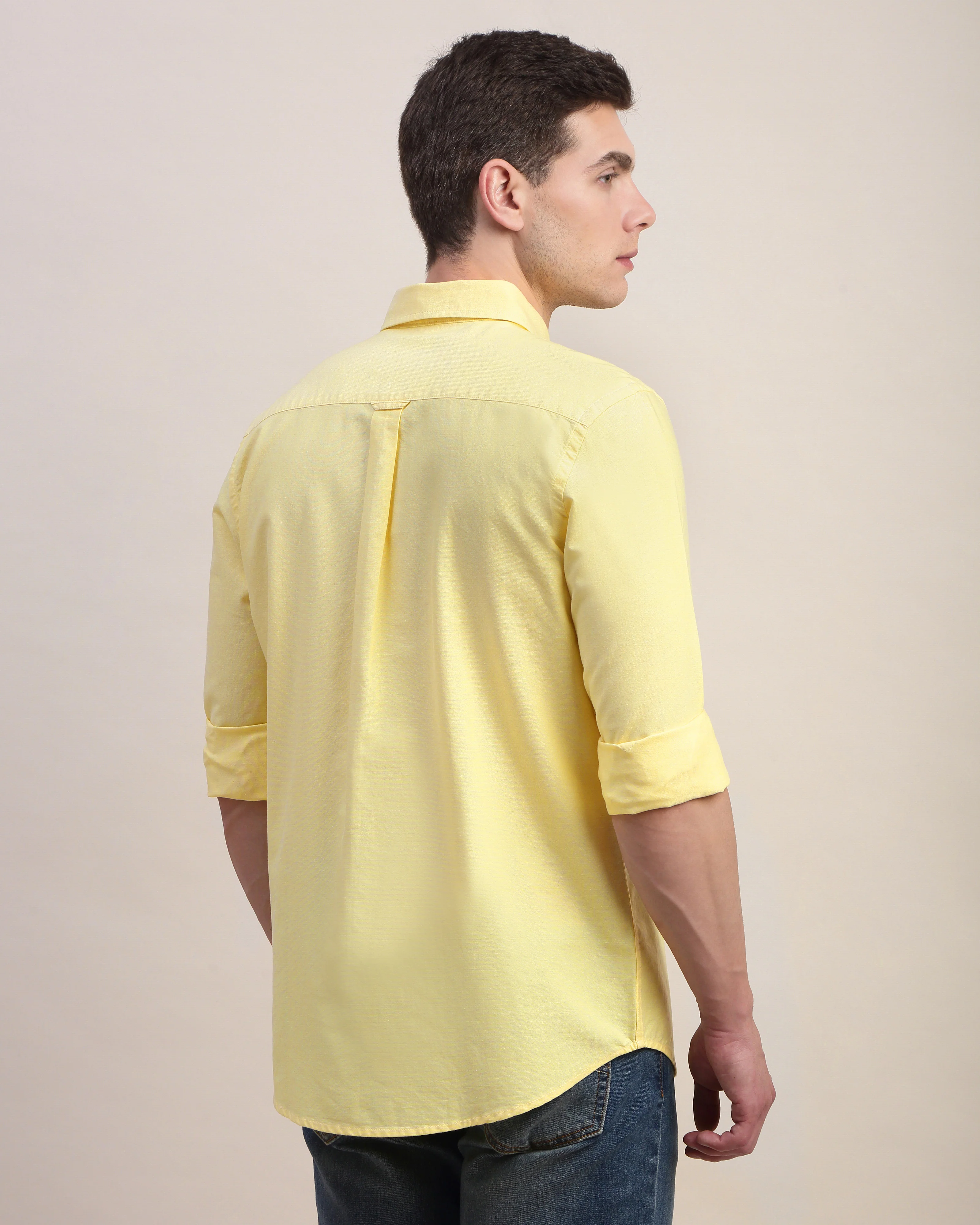Men Yellow Oxford Shirt - Image 2