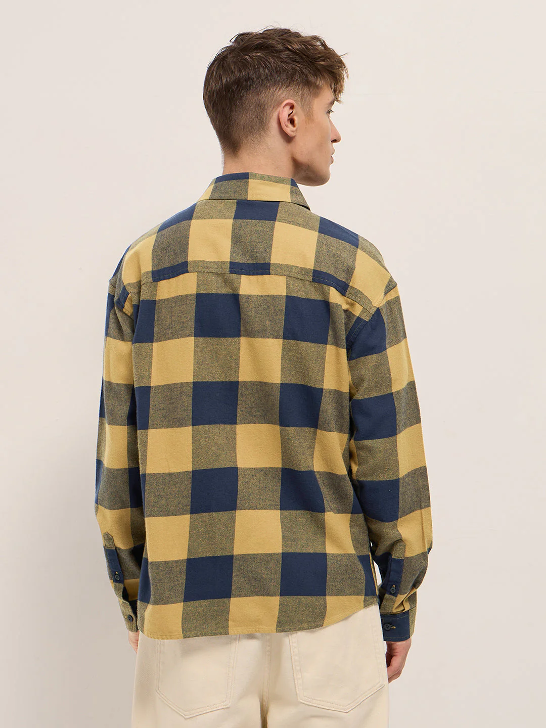 Men Yellow Relax Fit Overshirt - Image 2