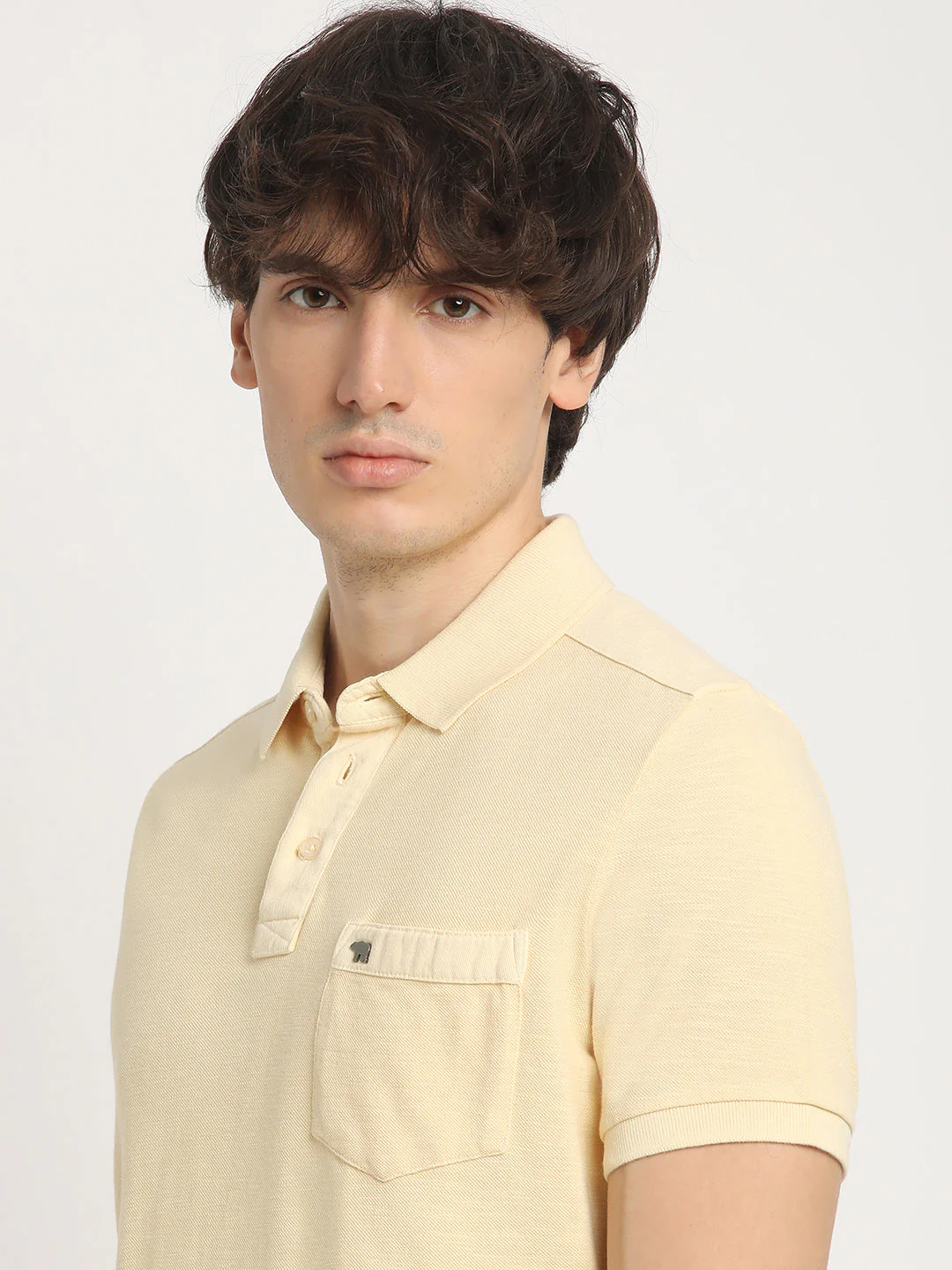 Men Yellow Solid Regular Fit Polo Collar Tshirt - Image 6
