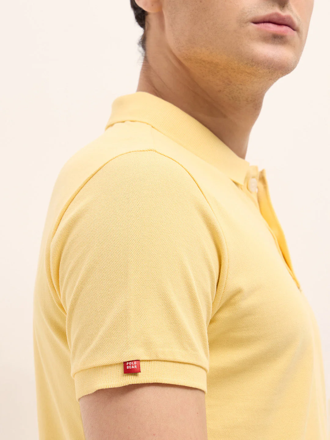 Men Yellow Solid Regular Fit Polo - Image 6