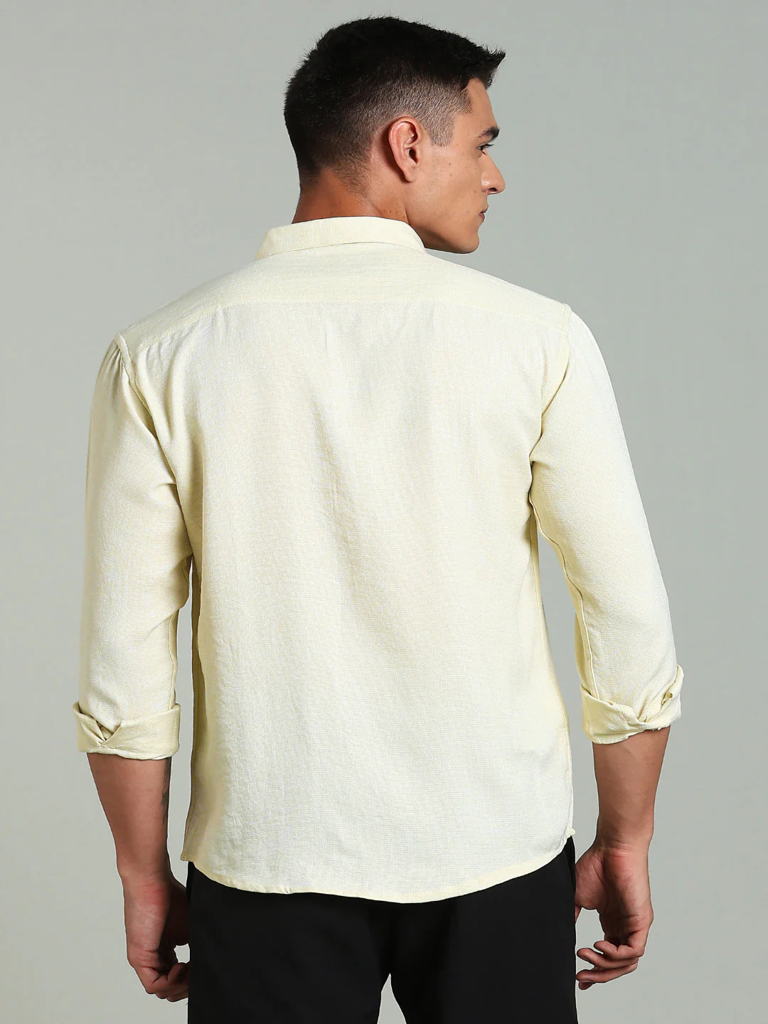 Men Yellow Striv Solid Shirt - Image 2